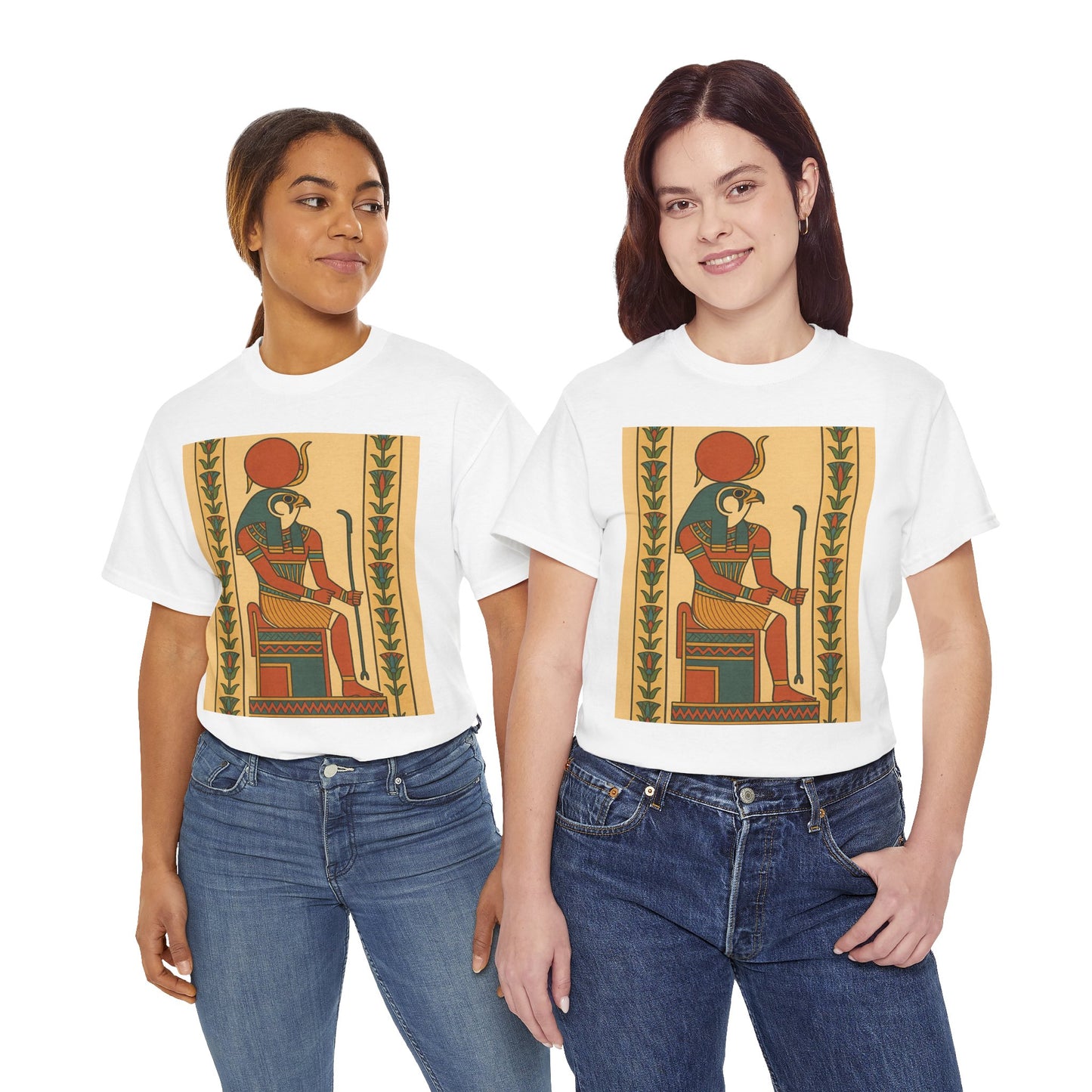 Egyptian Art Unisex Heavy Cotton Tee, Vintage Graphic Shirt, Gift for Art Lovers, Creative Daily Wear, Unique Museum Style