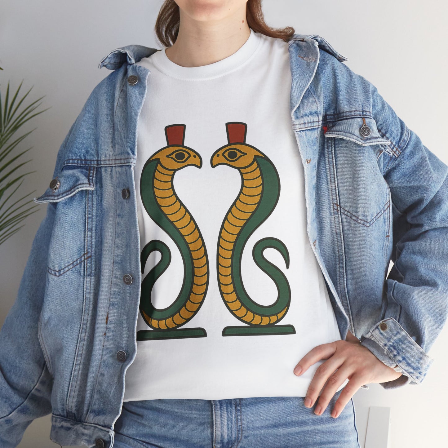 Cobra Graphic Tee - Unisex Heavy Cotton T-Shirt, Vintage Snake T-Shirt, Cool Graphic Tee, Animal Lover Gift, Summer Casual Wear, Egyptian