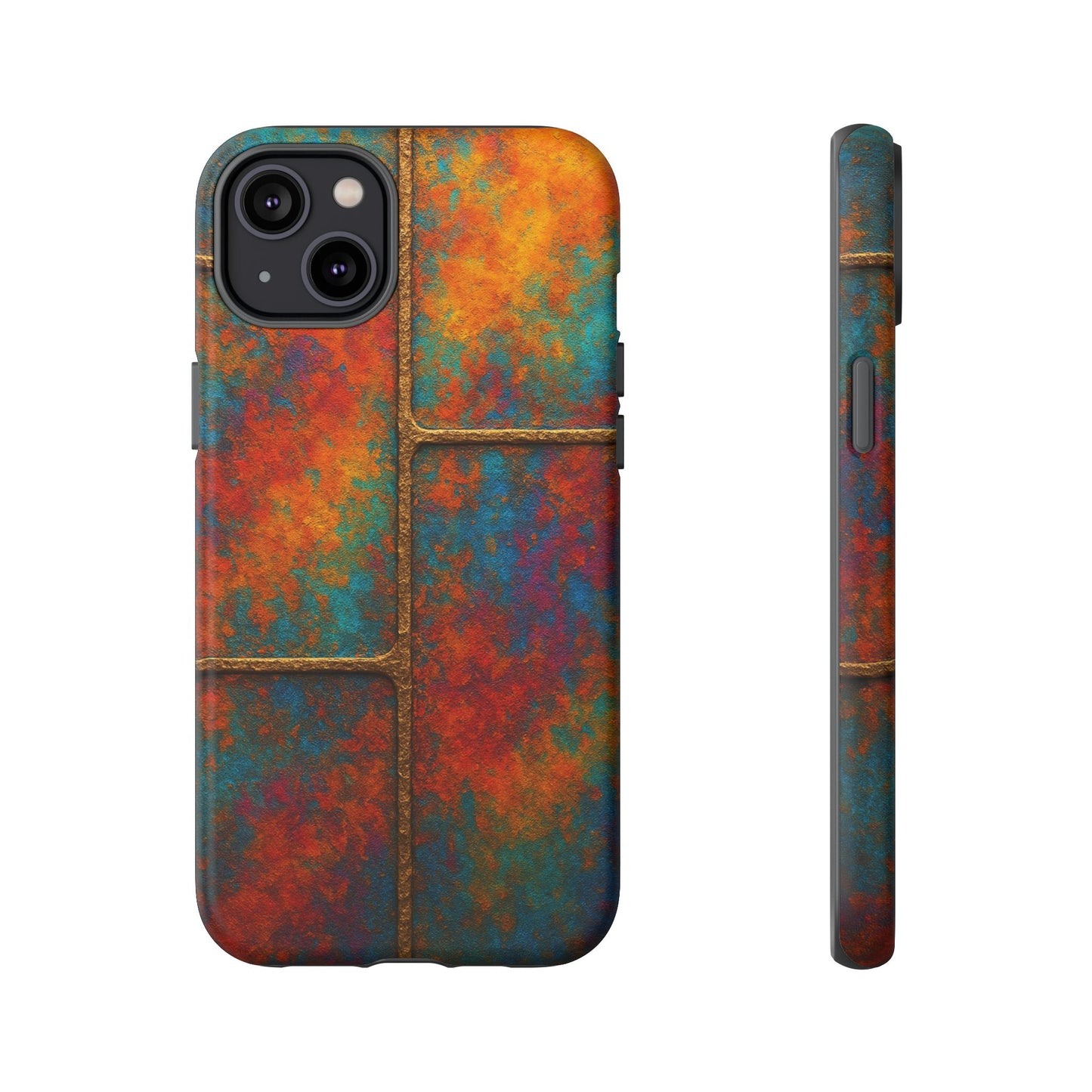 Colorful Textured Phone Case, Vibrant iPhone Cover, Tough Protective Shell, Unique Mobile Accessory, Artisan Phone Protection