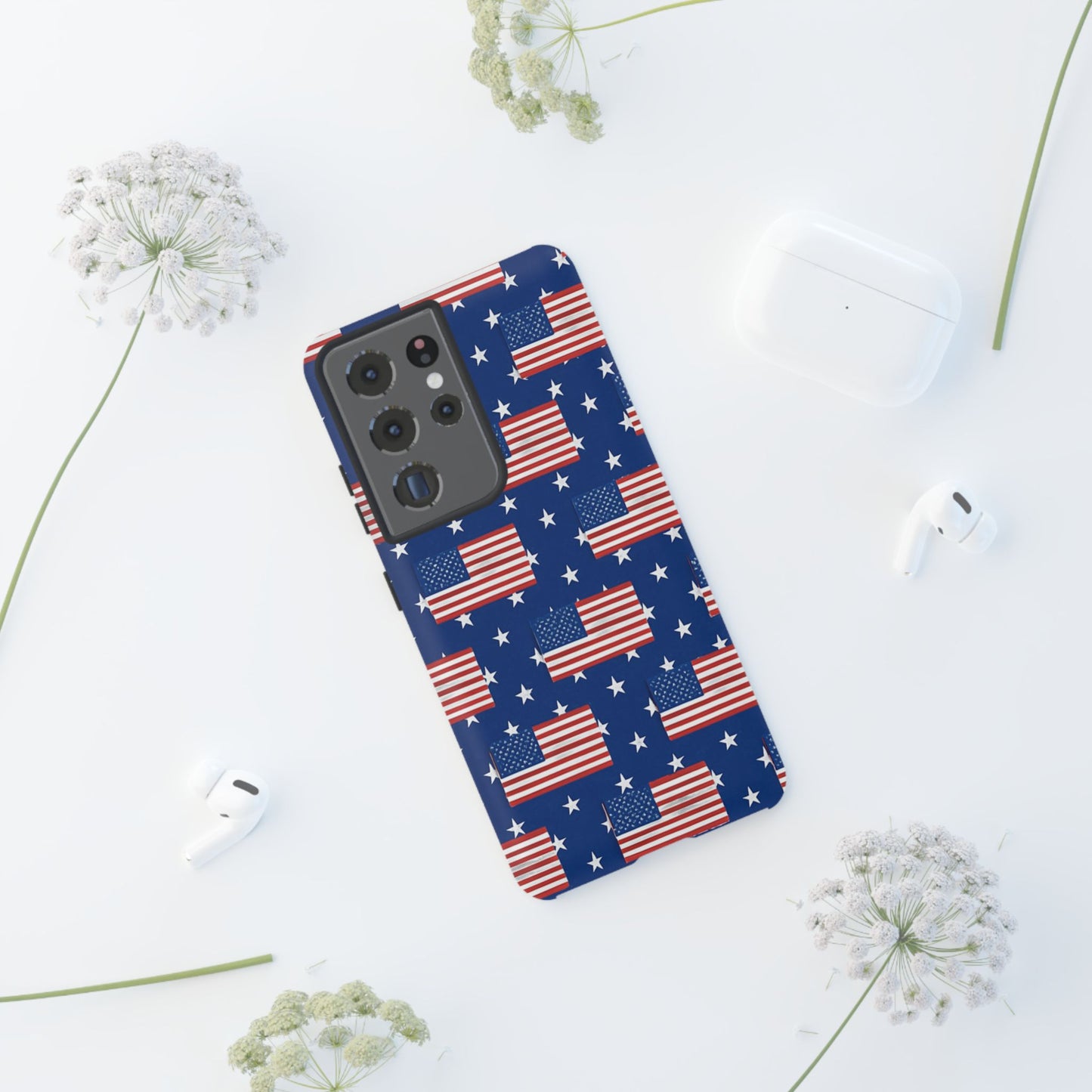 Patriotic Phone Case, Independence Day Accessories, American Flag Design, Star-Spangled Cover, Summer BBQ Gift