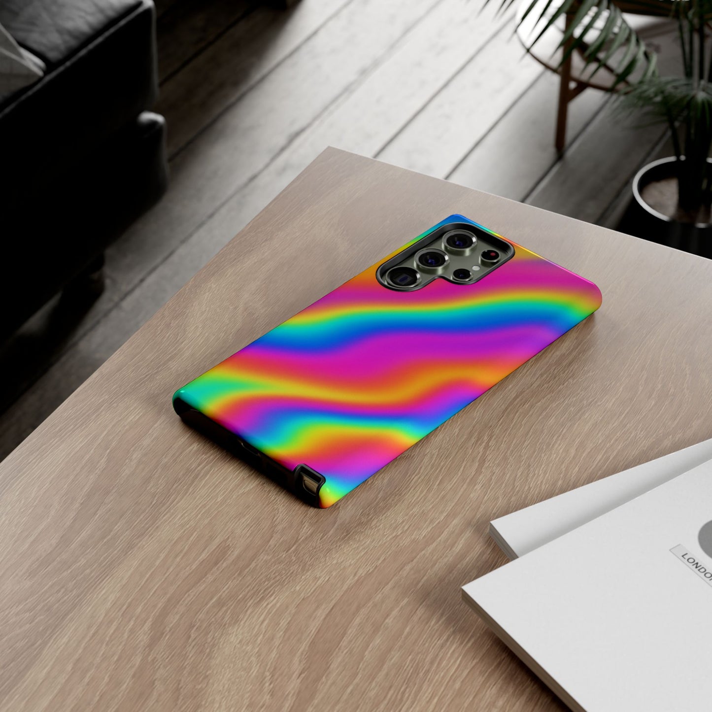 Rainbow Wavy Phone Case - Colorful Tough Cases for Stylish Protection, LGBTQ+ Pride Gift, Trendy Phone Accessory, Birthday, Holiday Present
