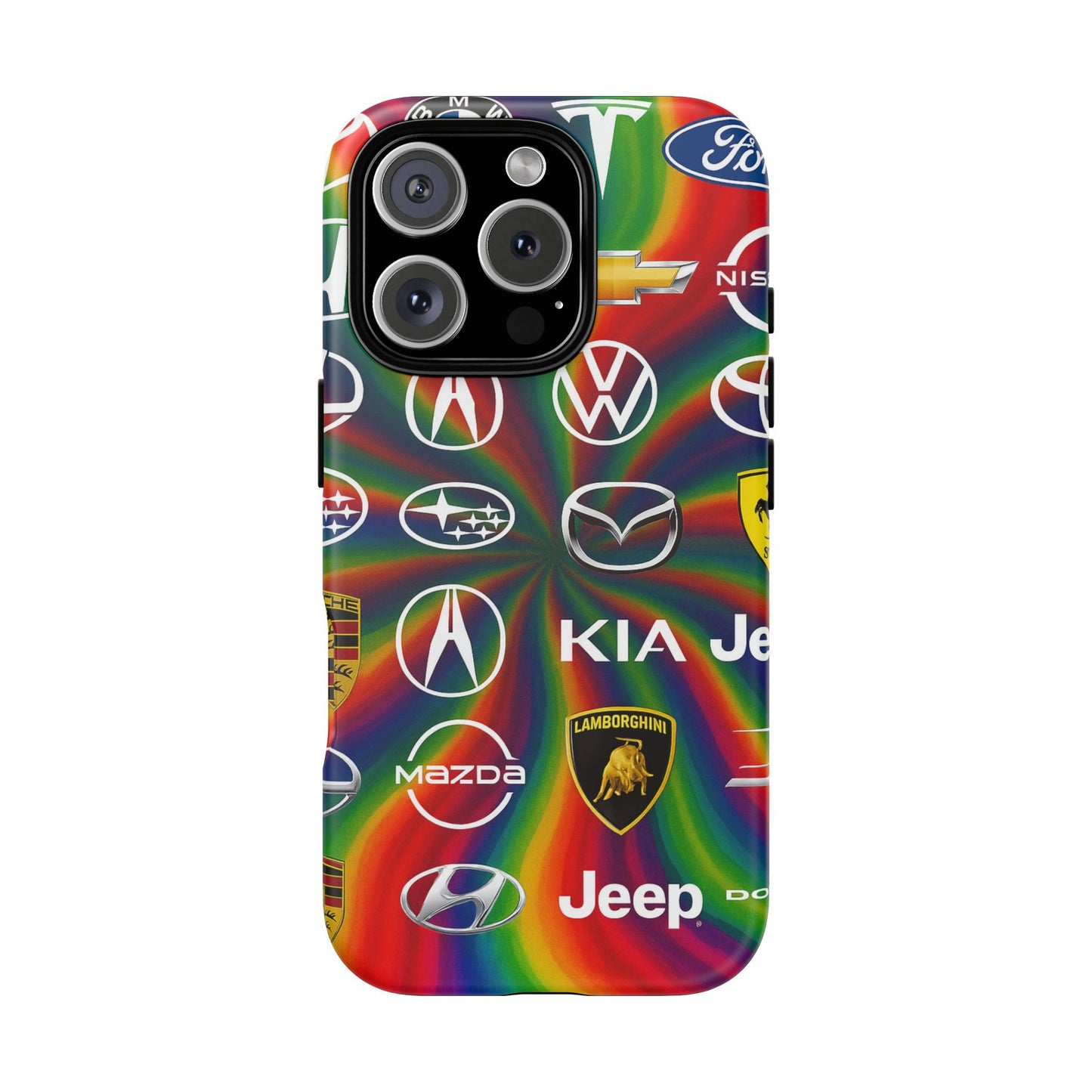 Colorful Car Logos Phone Case - Vibrant Tough Cases for Auto Enthusiasts, Unique Gift for Birthdays, Car Events, and Holidays