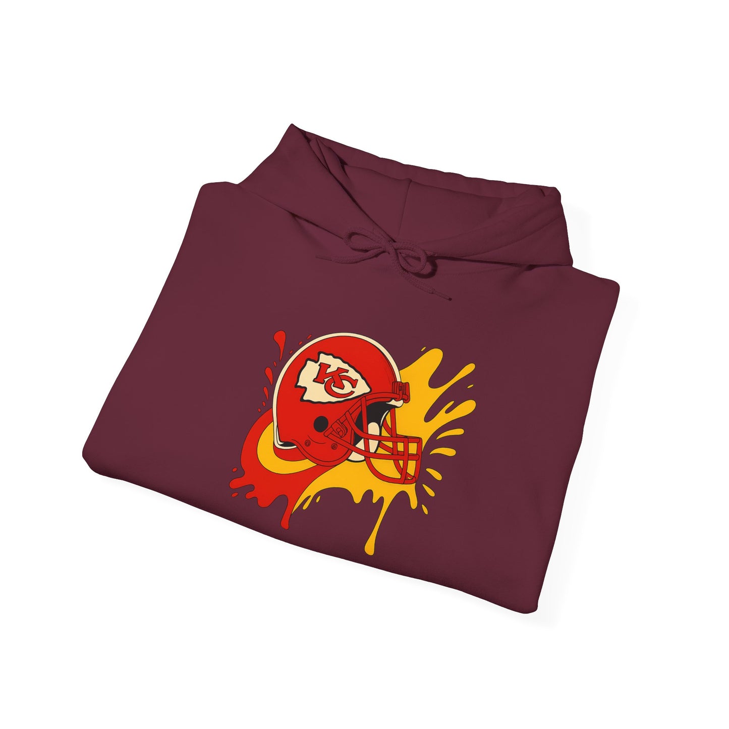 Sporty Graffiti Hoodie for Chiefs Fans, Versatile Streetwear, Perfect Gift for Game Day, Fashionable Fall Layer, Unisex Heavy Blend