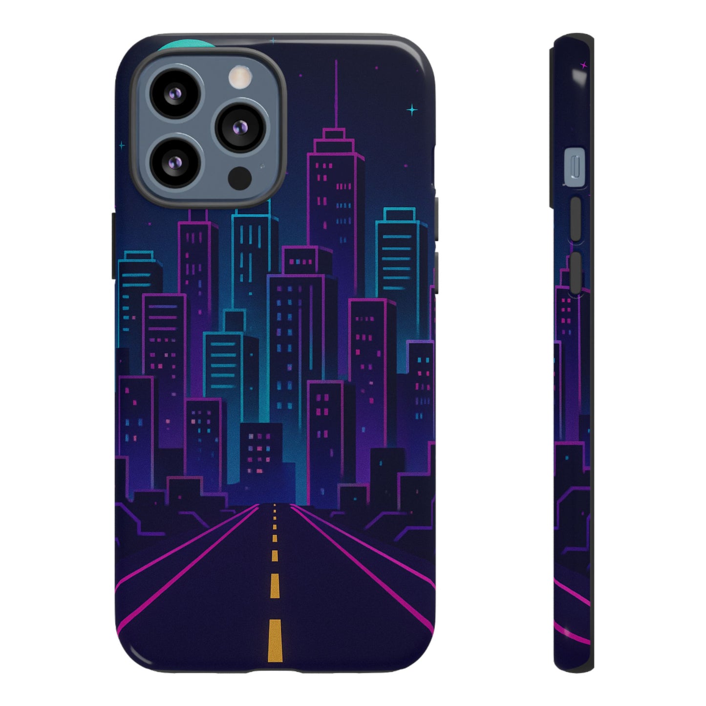 Cityscape Phone Case, Tough Cases, Urban Style, Nighttime Vibe, Phone Cover, Gift for City Lovers, Modern Design