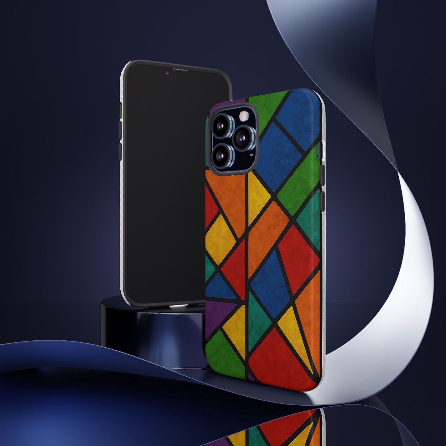 Colorful Phone Case, Stained Glass Pattern, Artistic Phone Cover, Unique Smartphone Protection, Vibrant Gift for All Occasions