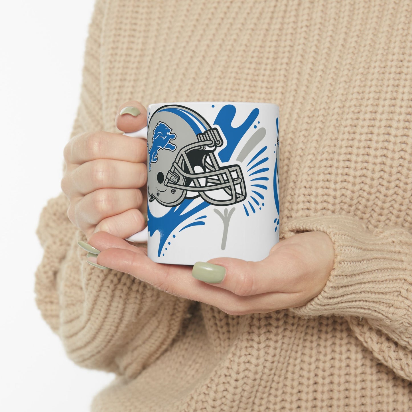 Detroit Lions Ceramic Mug - Perfect for Game Day, Gifts for Fans, NFL Decor, Tailgate Essentials, Sports Collectibles