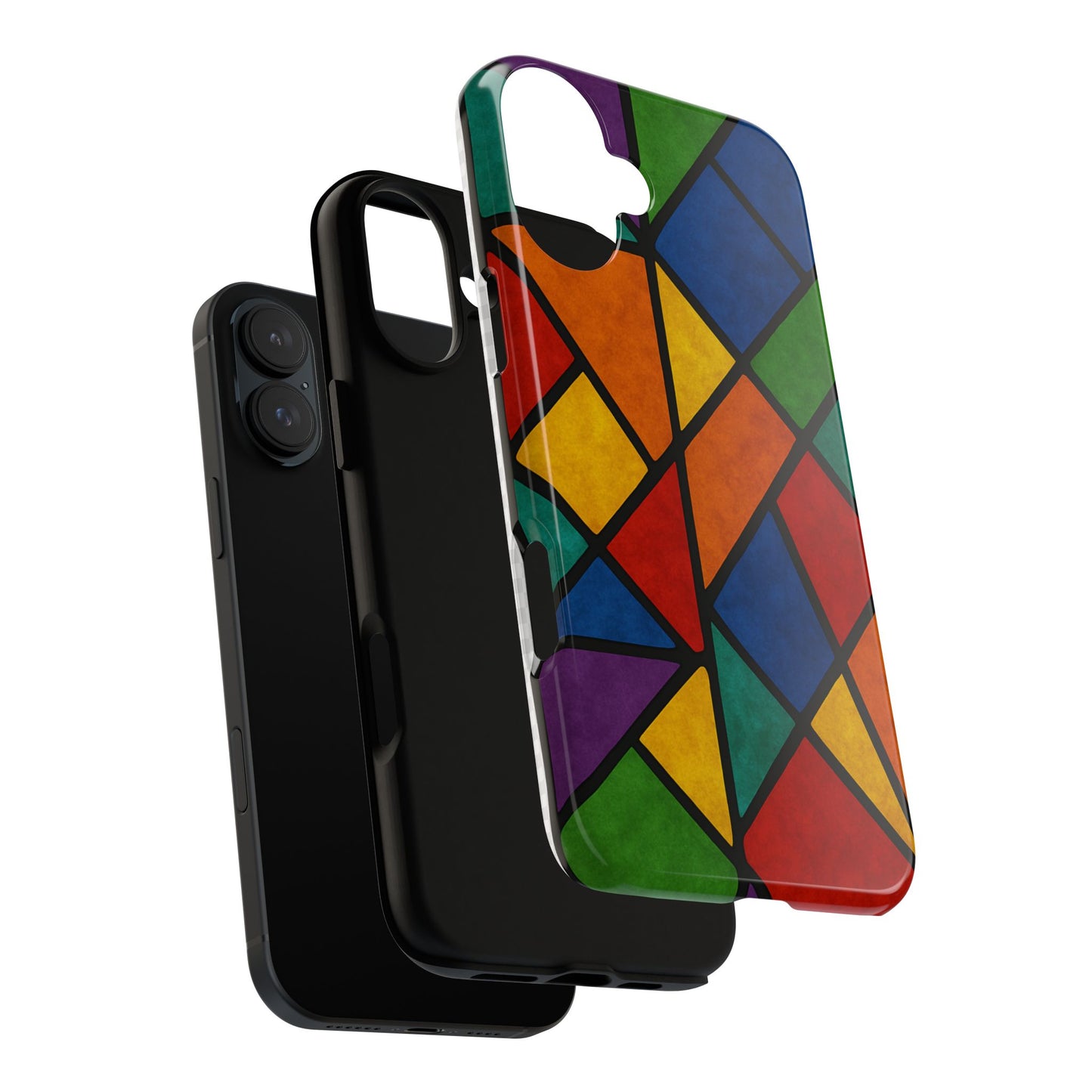 Colorful Phone Case, Stained Glass Pattern, Artistic Phone Cover, Unique Smartphone Protection, Vibrant Gift for All Occasions