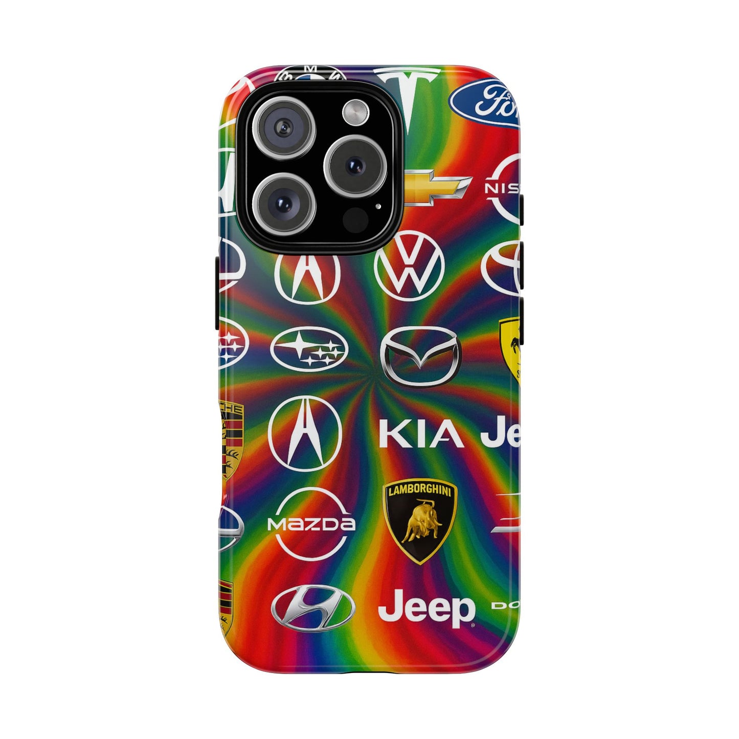 Colorful Car Logos Phone Case - Vibrant Tough Cases for Auto Enthusiasts, Unique Gift for Birthdays, Car Events, and Holidays