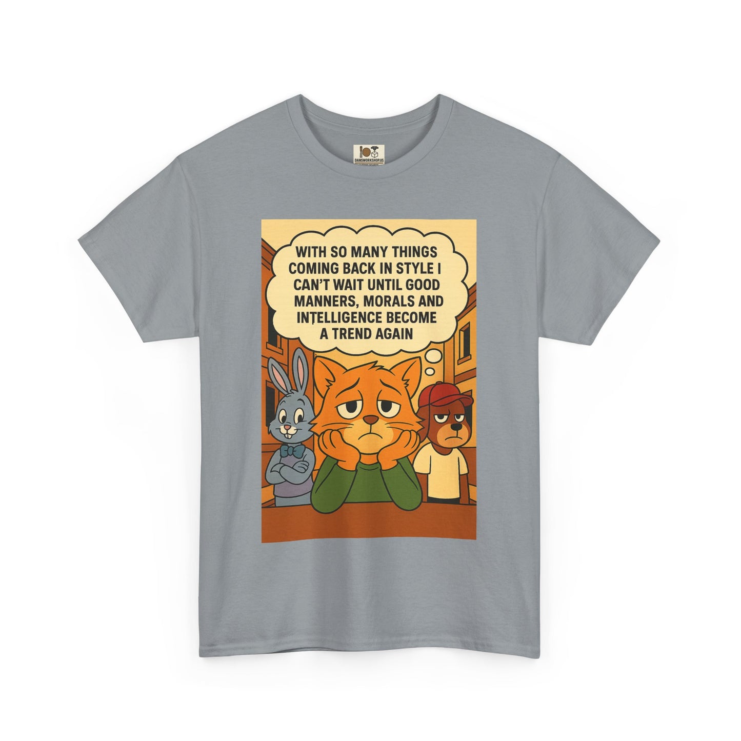 Funny Cat Tee, Unisex Heavy Cotton T-Shirt, Gift for Cat Lovers, Trendy Humor Shirt, Casual Everyday Wear, Unique Animal Design