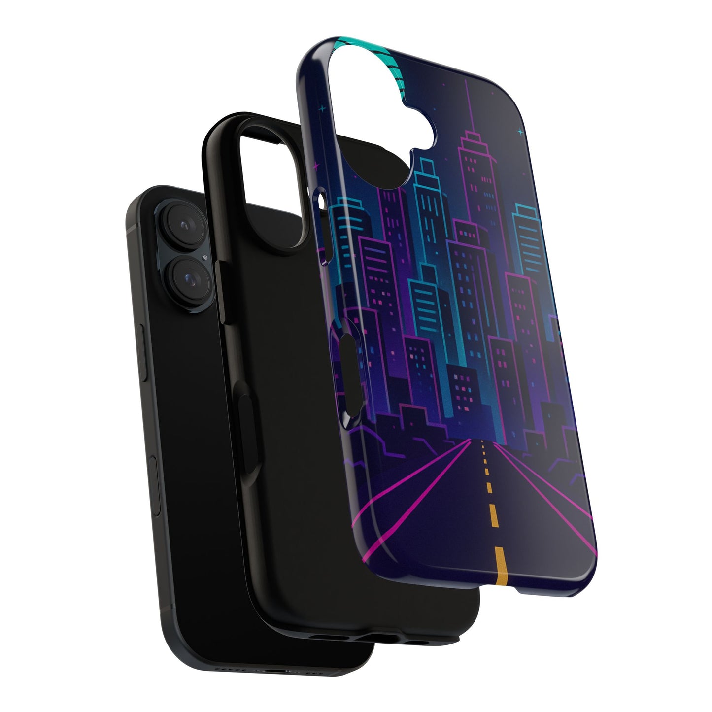 Cityscape Phone Case, Tough Cases, Urban Style, Nighttime Vibe, Phone Cover, Gift for City Lovers, Modern Design