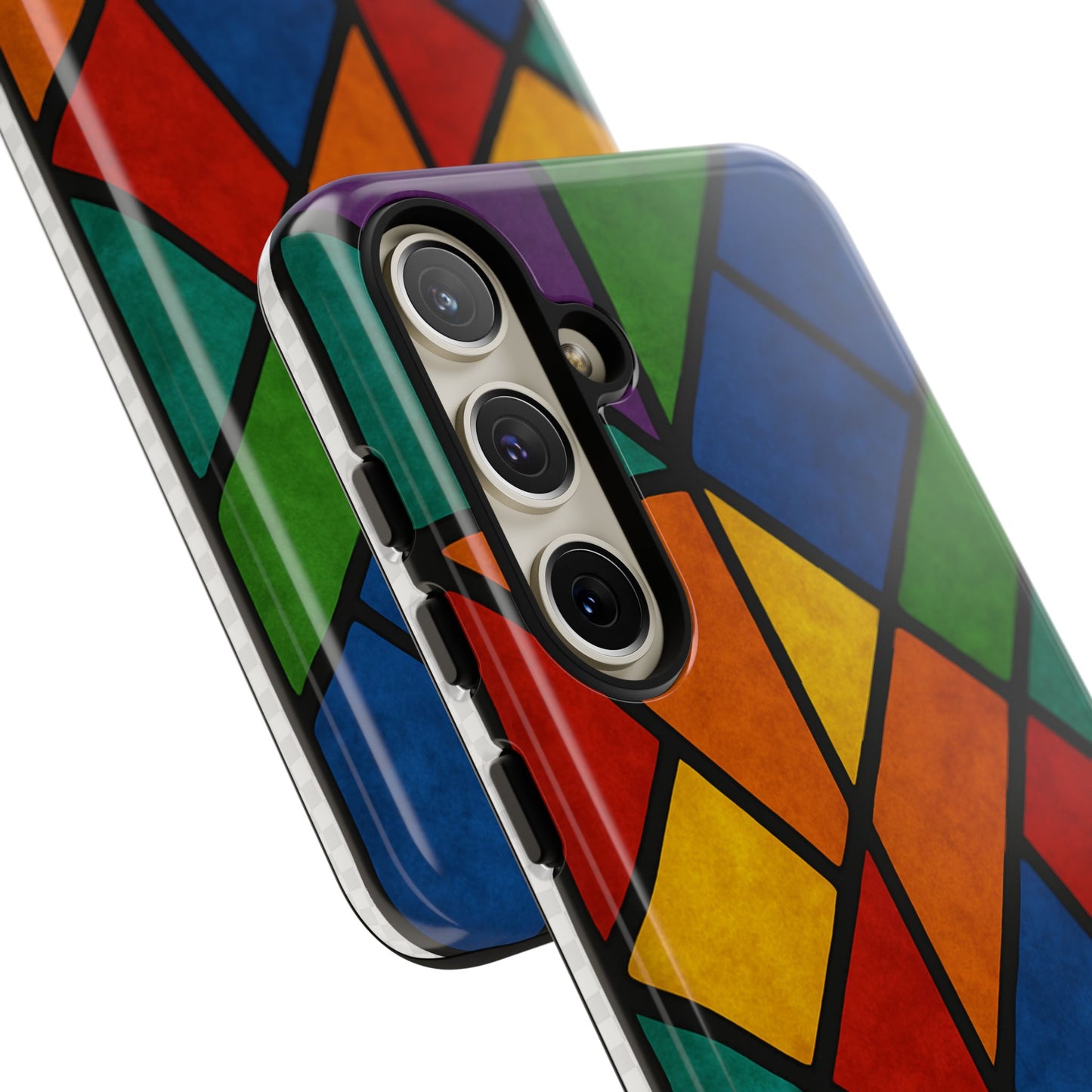 Colorful Phone Case, Stained Glass Pattern, Artistic Phone Cover, Unique Smartphone Protection, Vibrant Gift for All Occasions