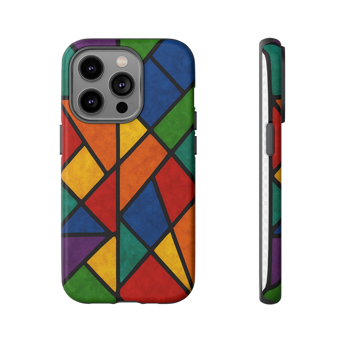 Colorful Phone Case, Stained Glass Pattern, Artistic Phone Cover, Unique Smartphone Protection, Vibrant Gift for All Occasions