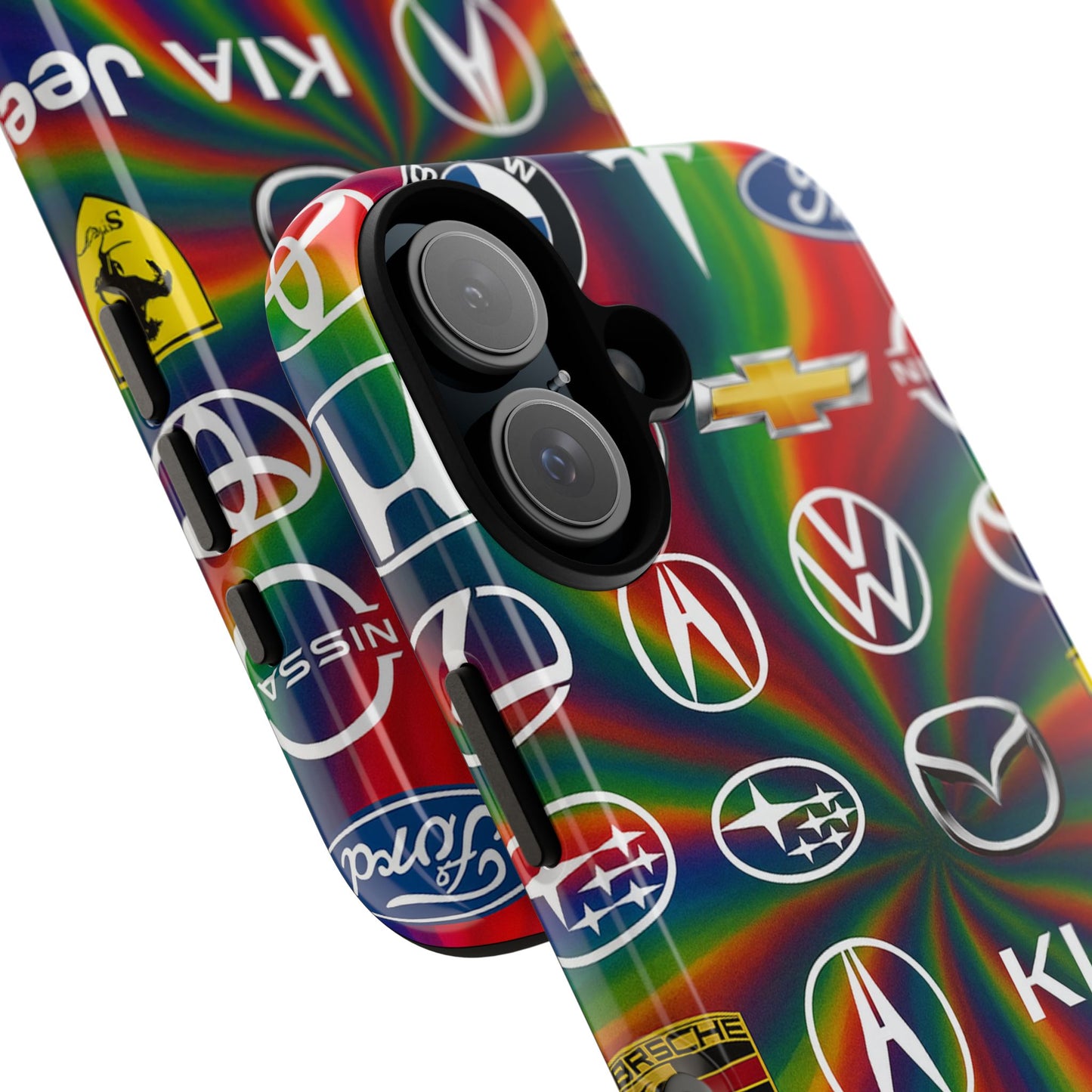 Colorful Car Logos Phone Case - Vibrant Tough Cases for Auto Enthusiasts, Unique Gift for Birthdays, Car Events, and Holidays