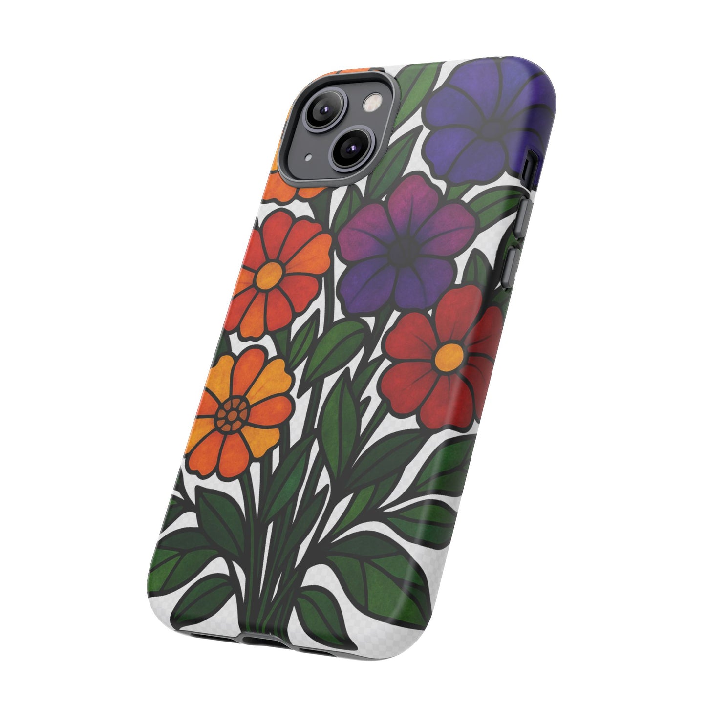 Floral Phone Case, Tough Cases with Colorful Flower Design, Gift for Flower Lovers, Summer Accessories, Trendy Phone Cover