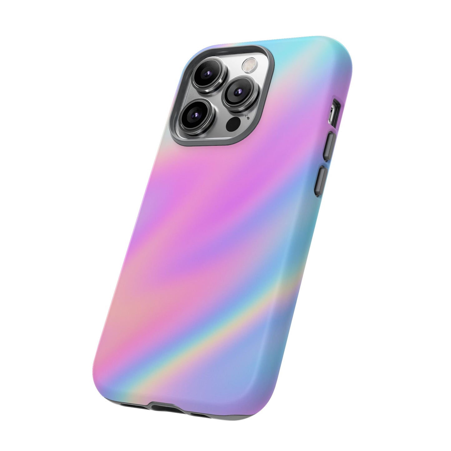 Colorful Holographic Phone Case, Tough Cases for iPhone, Trendy Phone Cover, Unique Gift for Her, Pastel Phone Accessory
