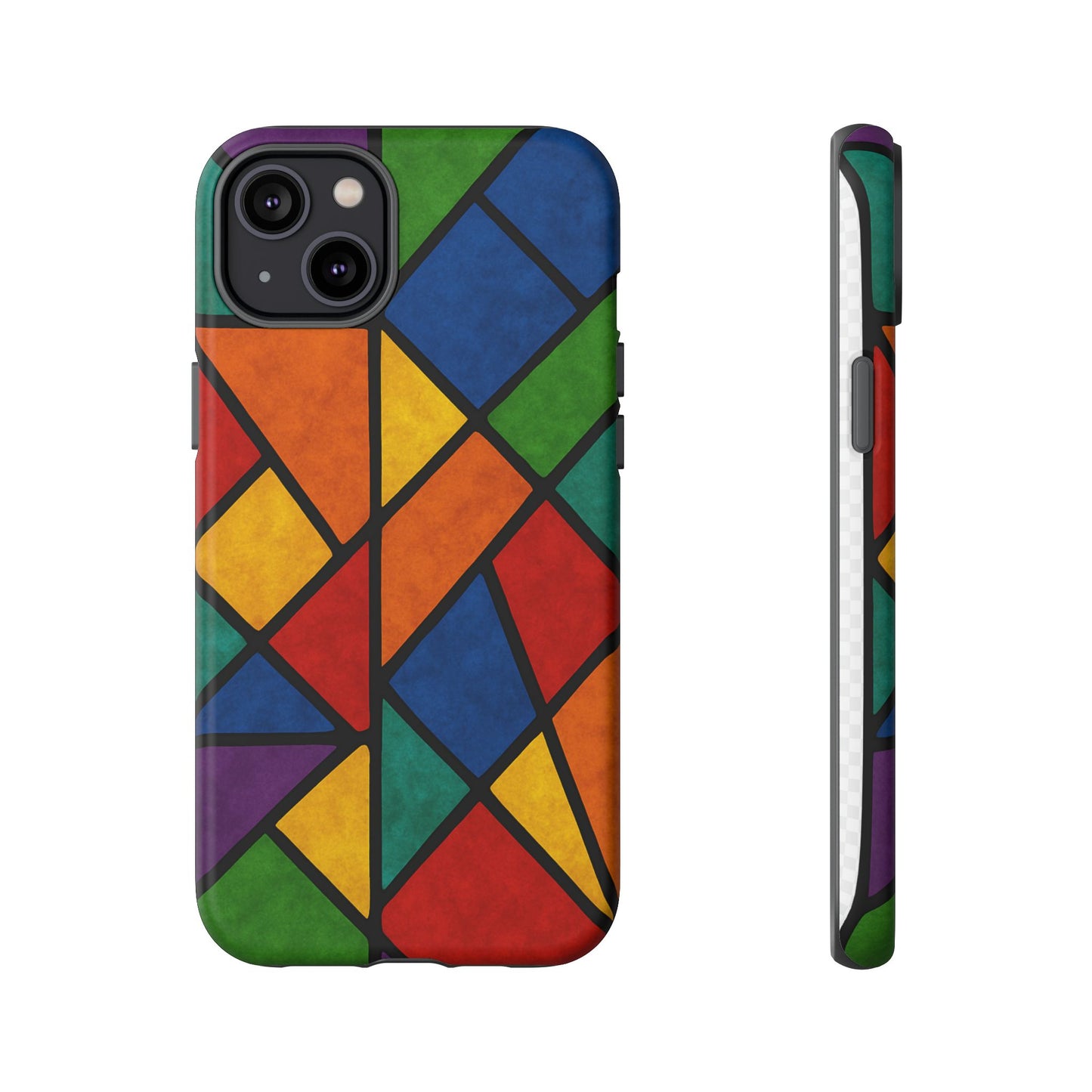 Colorful Phone Case, Stained Glass Pattern, Artistic Phone Cover, Unique Smartphone Protection, Vibrant Gift for All Occasions