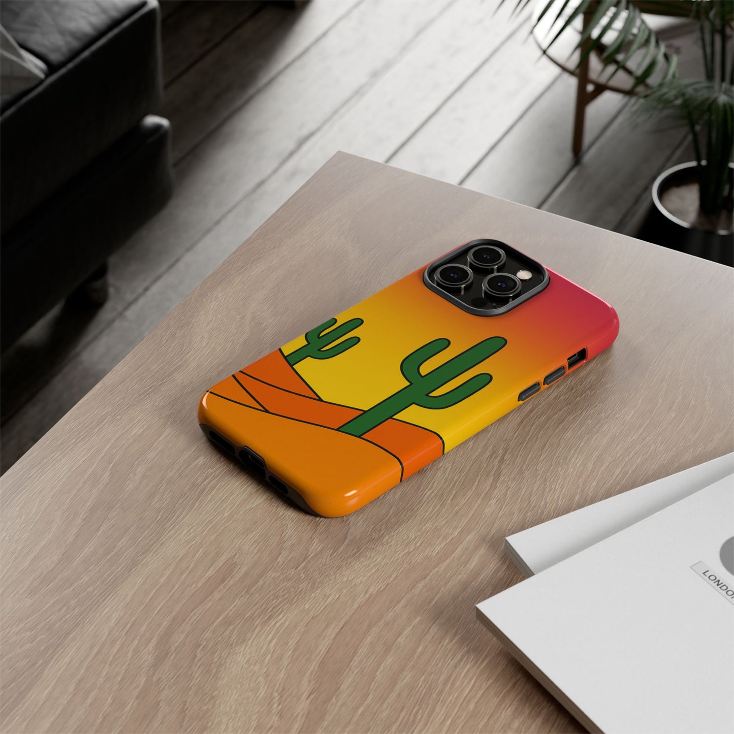 Desert Vibes Phone Case, Tough Cases, Cactus Design, Colorful Phone Cover, Summer Aesthetic, Unique Gift Idea