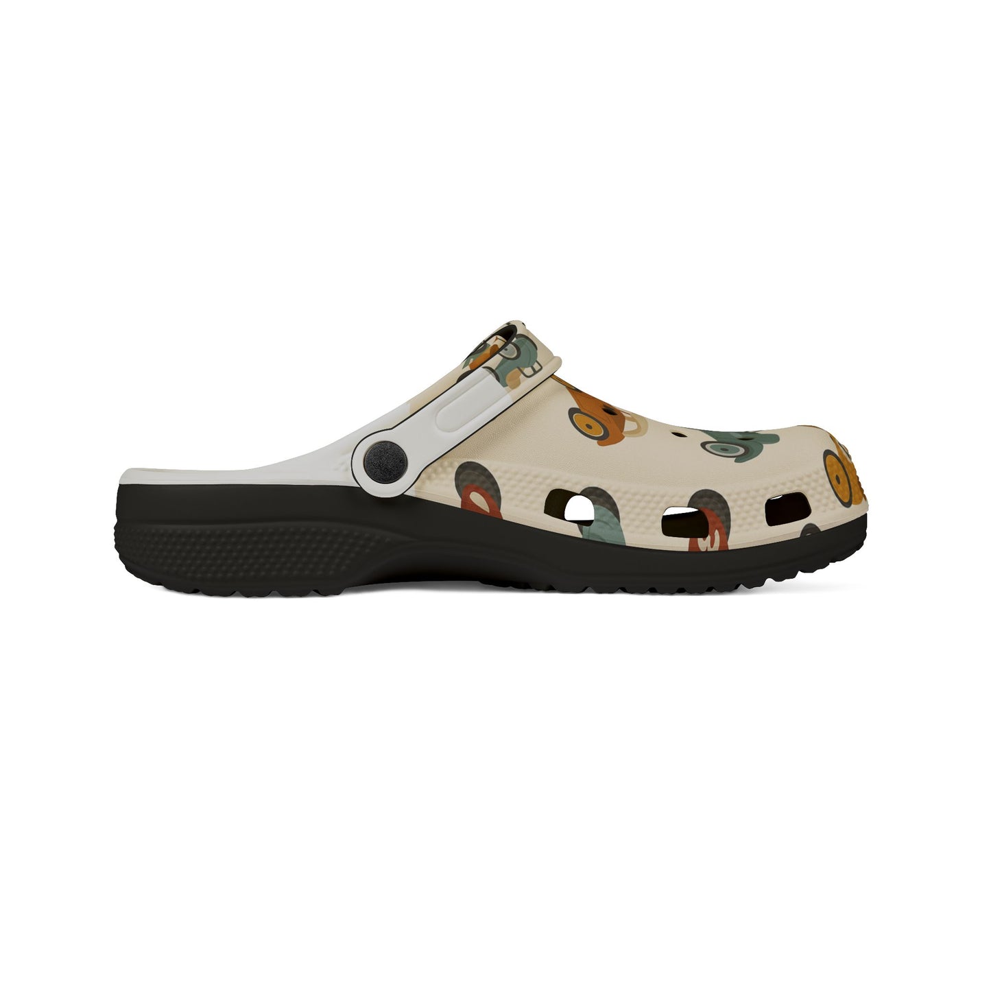 Playful Car Print EVA Foam Rubber Shoes for Kids, Fun Garden Clogs, Summer Footwear, Birthday Gift, Unique Play Shoes