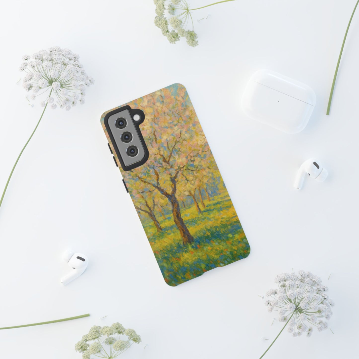 Artistic Phone Case, Tough Phone Case, Flower Tree Case, Spring Decor, Unique Phone Cover, Nature Lover Gift