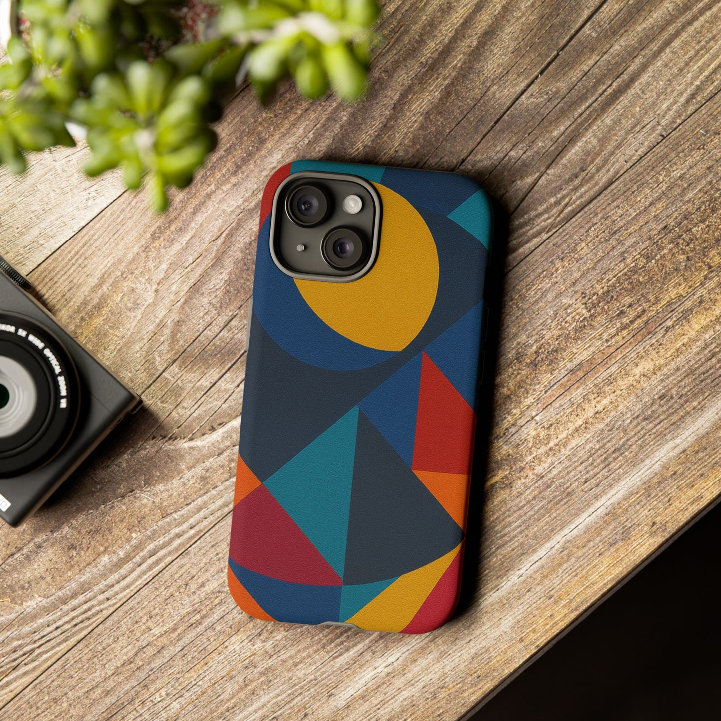 Vibrant Phone Case, Colorful Phone Cover, Geometric Design, Artistic Gift, Trendy Accessory, Vibrant Colors, Unique Design