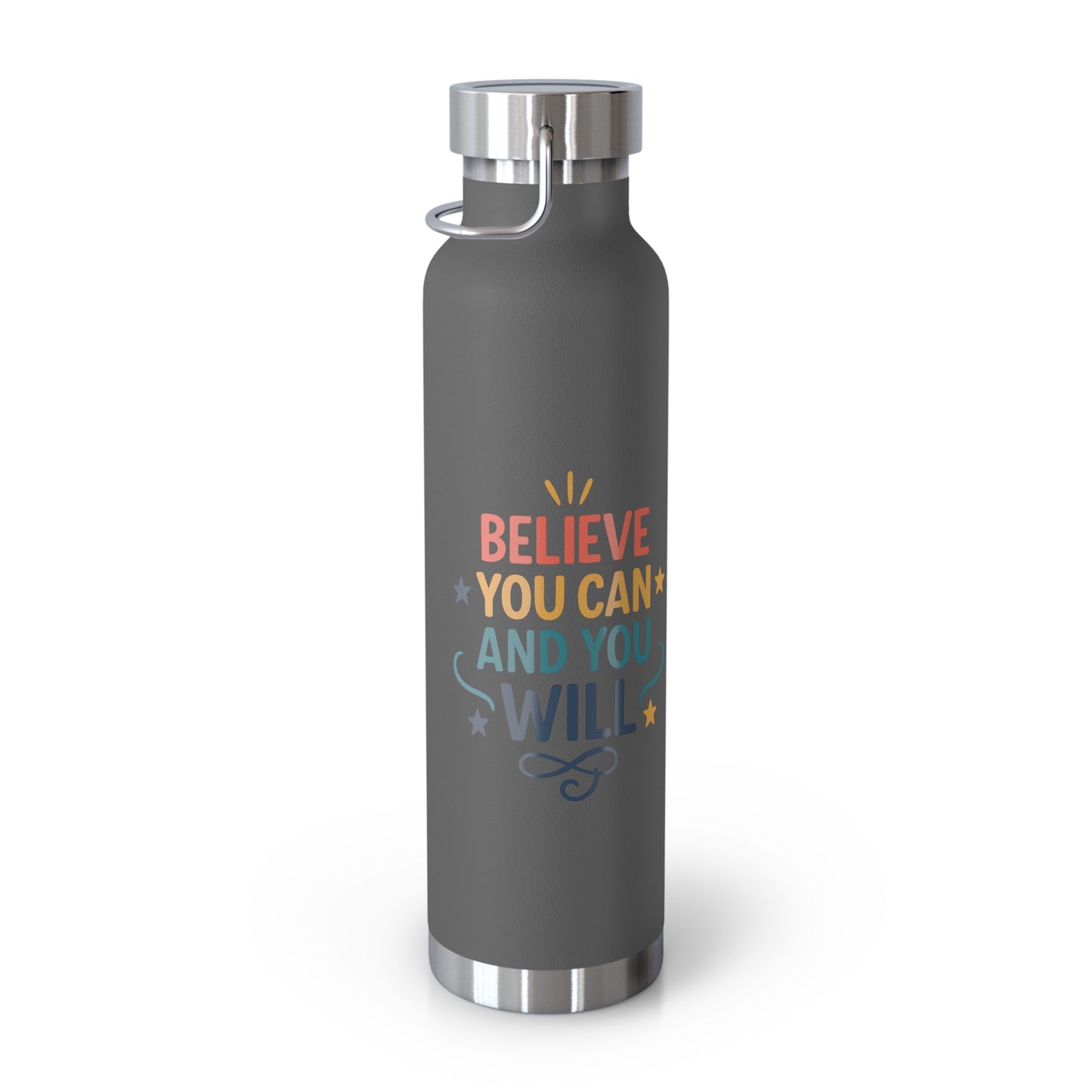 Inspirational Water Bottle, Motivational Travel Mug, Believe You Can Drinkware, Fitness Gifts, Personal Affirmation Bottle
