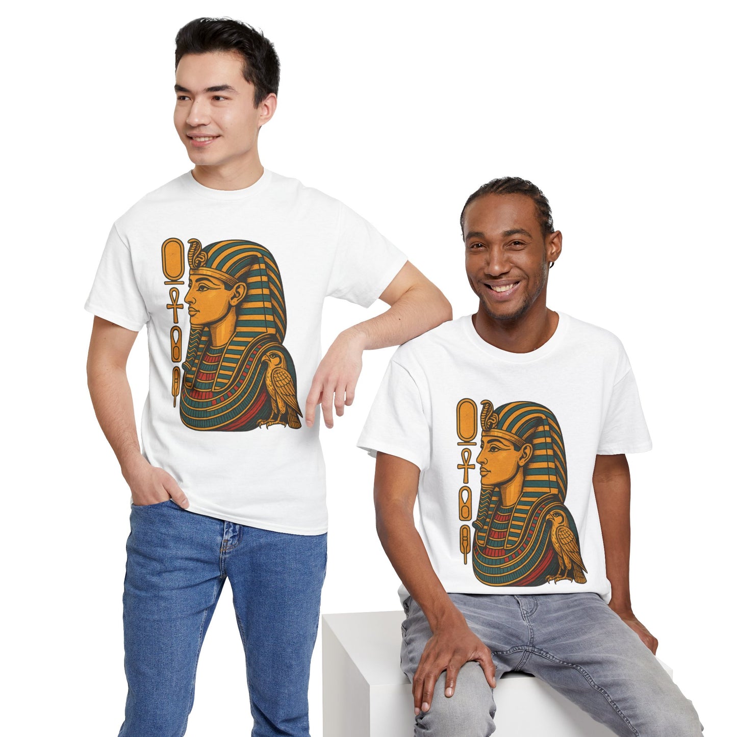 Egyptian Queen Graphic Tee, Vintage Egyptian Art, Unisex Cotton Shirt, Gift for History Lovers, Unique Costume Tee