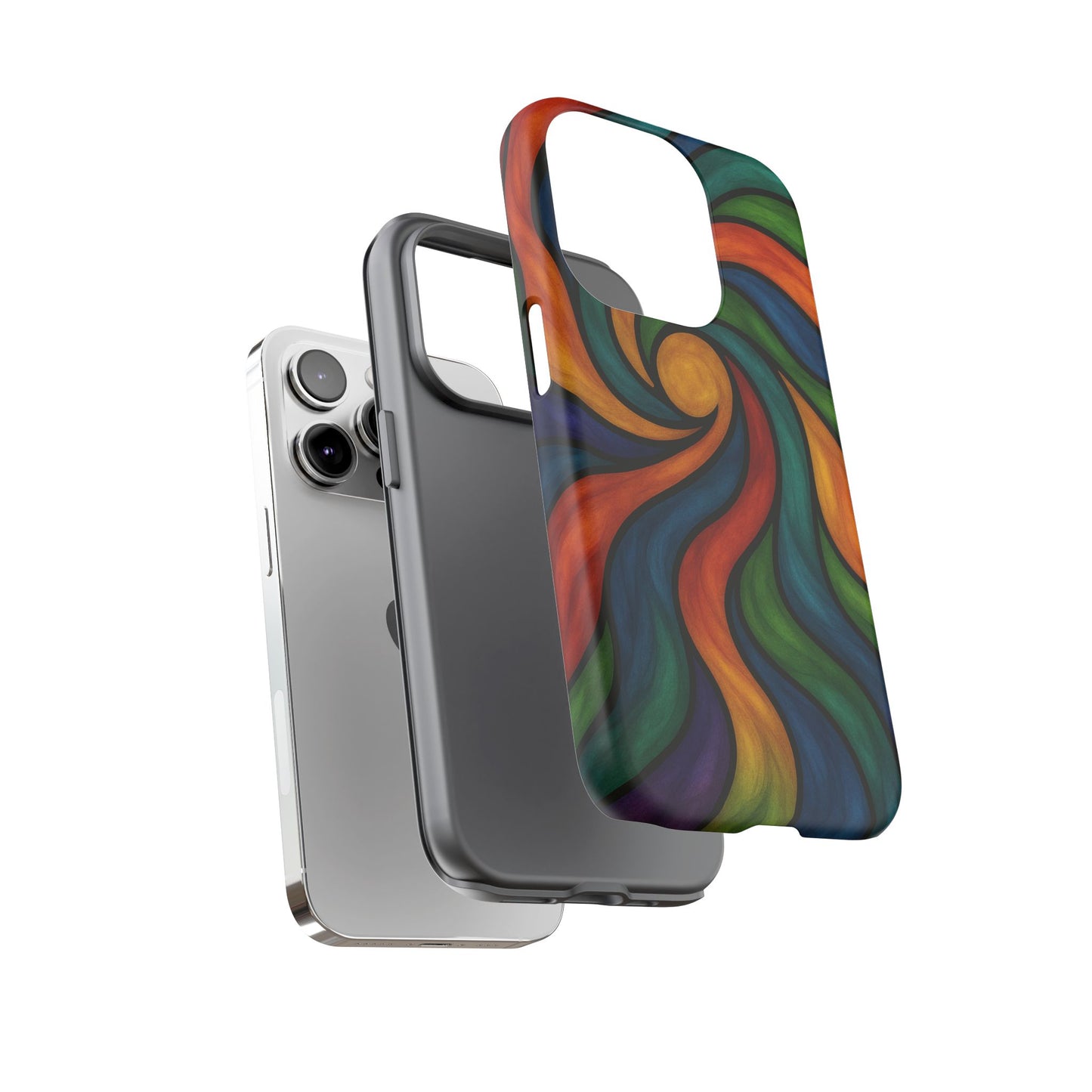 Colorful Swirl Phone Case | Tough Cases, Vibrant Design, Gift for Art Lovers, Funky Case, Unique Phone Accessories