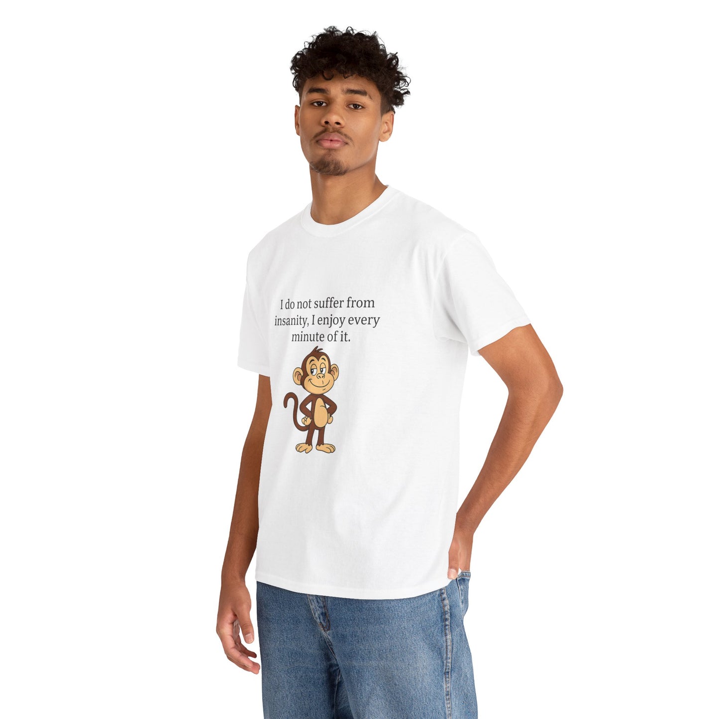 Whimsical Monkey Quote Tee - Fun Graphic Shirt for Casual Days, Gift for Friends, Family Gatherings, Birthdays, Humor Apparel