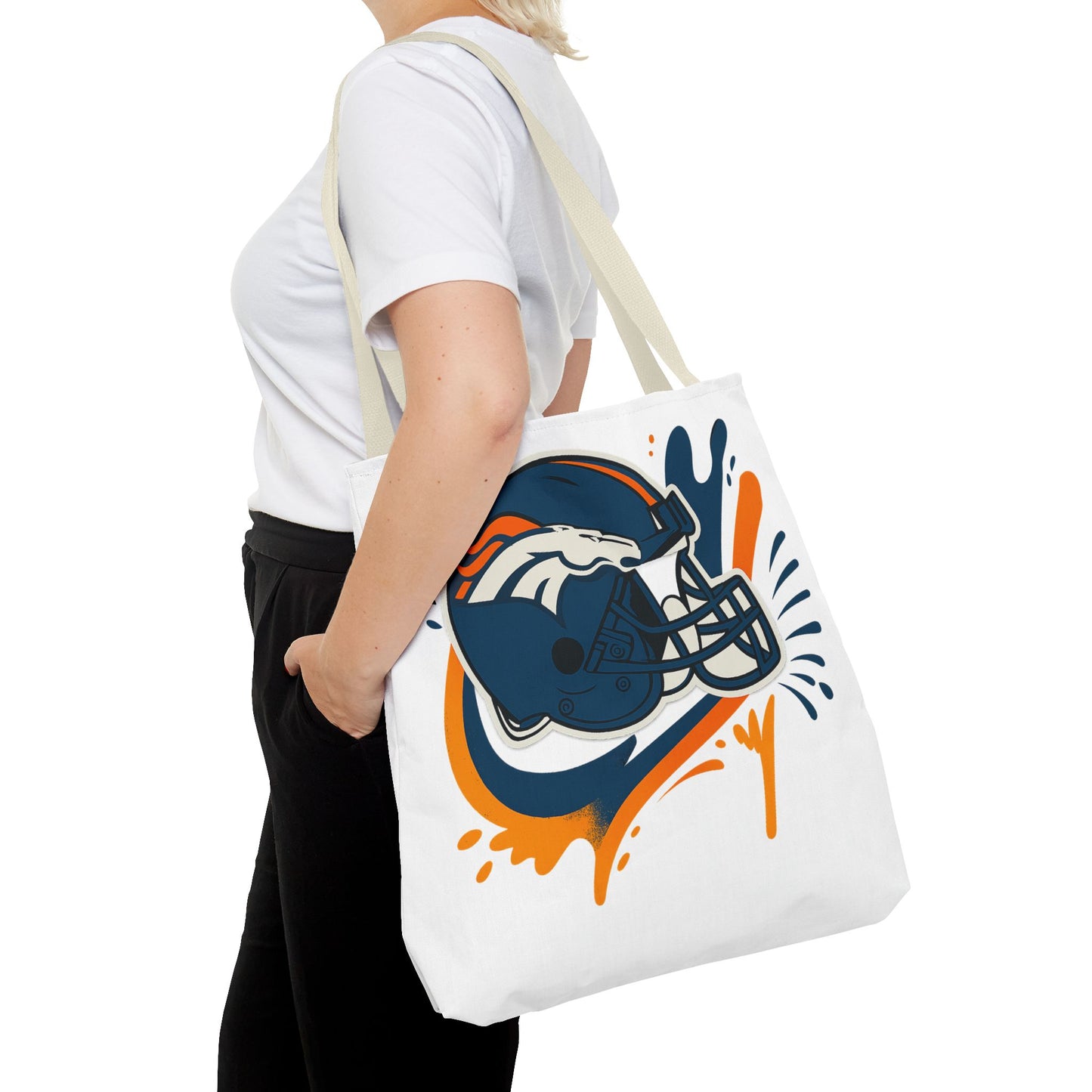 Denver Broncos Sports Tote Bag, Game Day Tote, Football Fan Gift, NFL Accessories, Team Spirit Bag, AOP Design