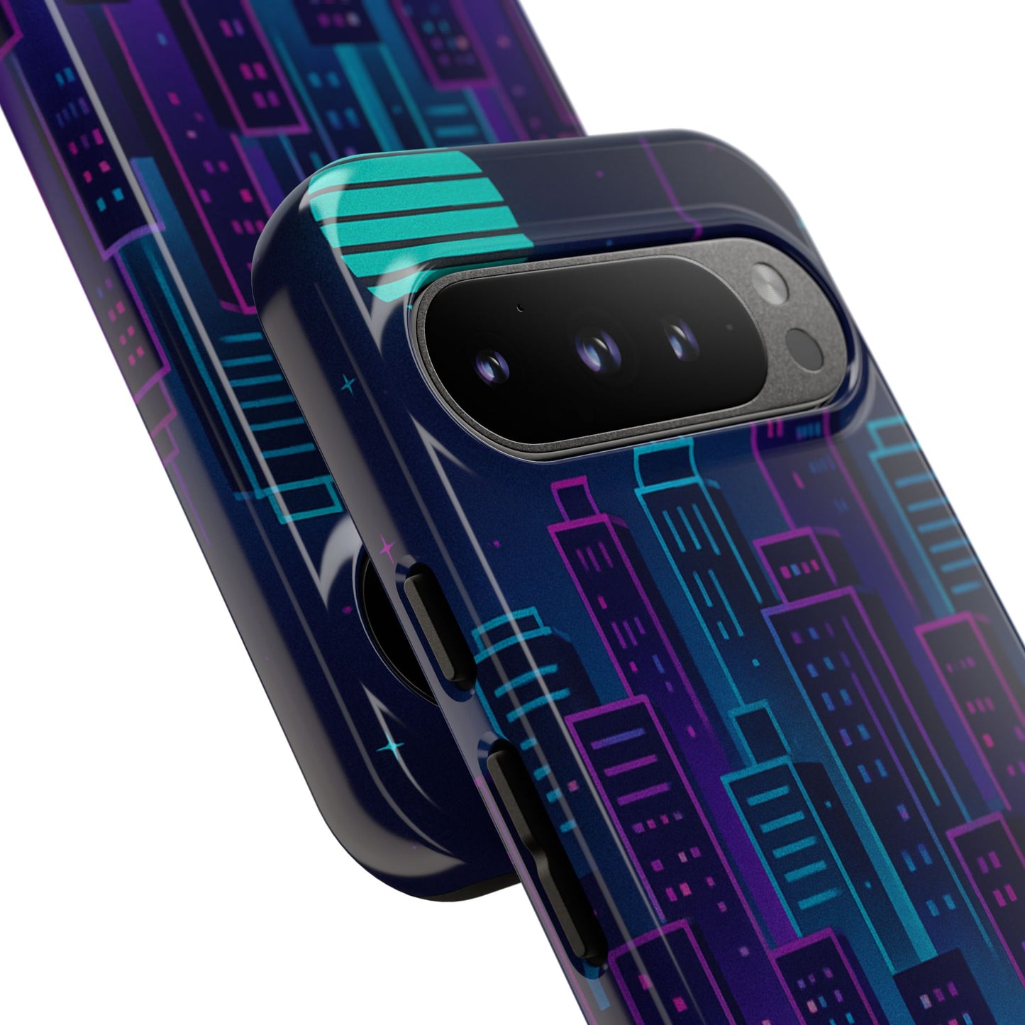 Cityscape Phone Case, Tough Cases, Urban Style, Nighttime Vibe, Phone Cover, Gift for City Lovers, Modern Design