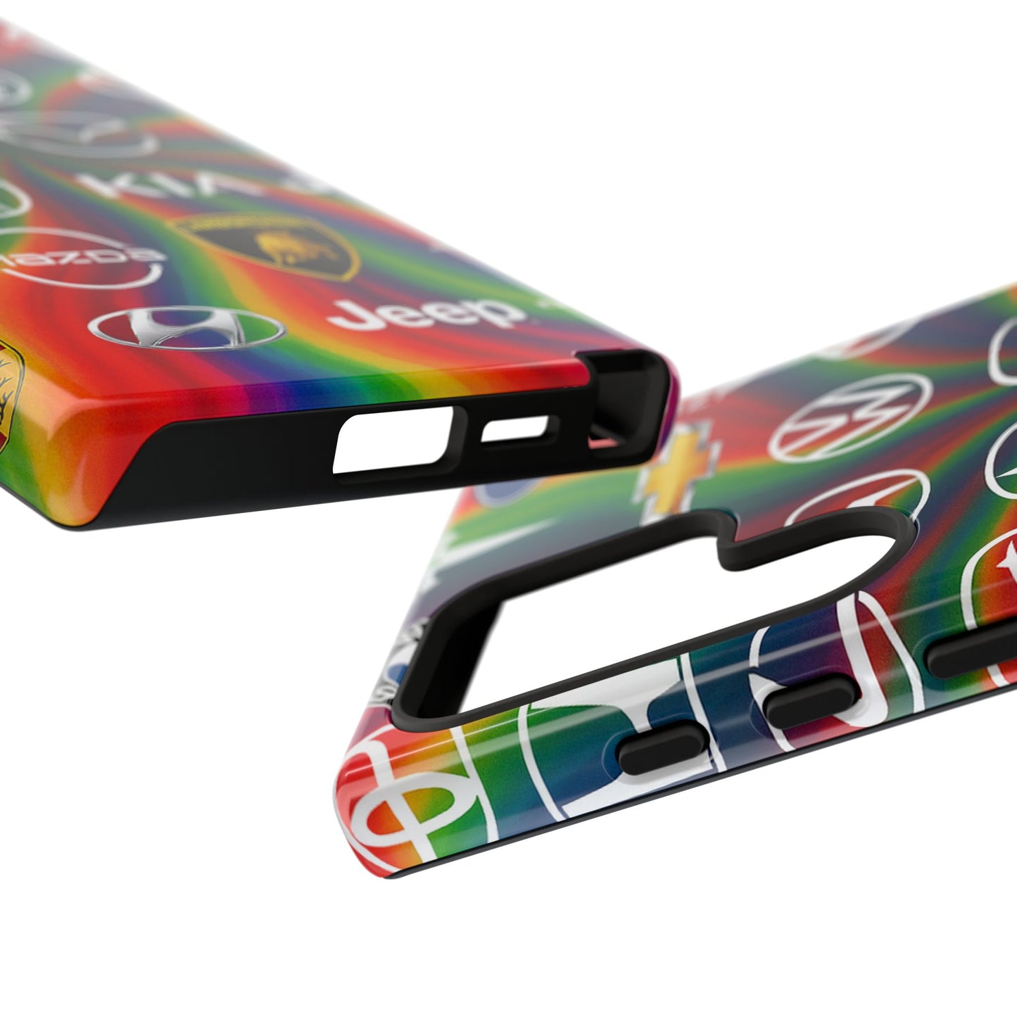 Colorful Car Logos Phone Case - Vibrant Tough Cases for Auto Enthusiasts, Unique Gift for Birthdays, Car Events, and Holidays
