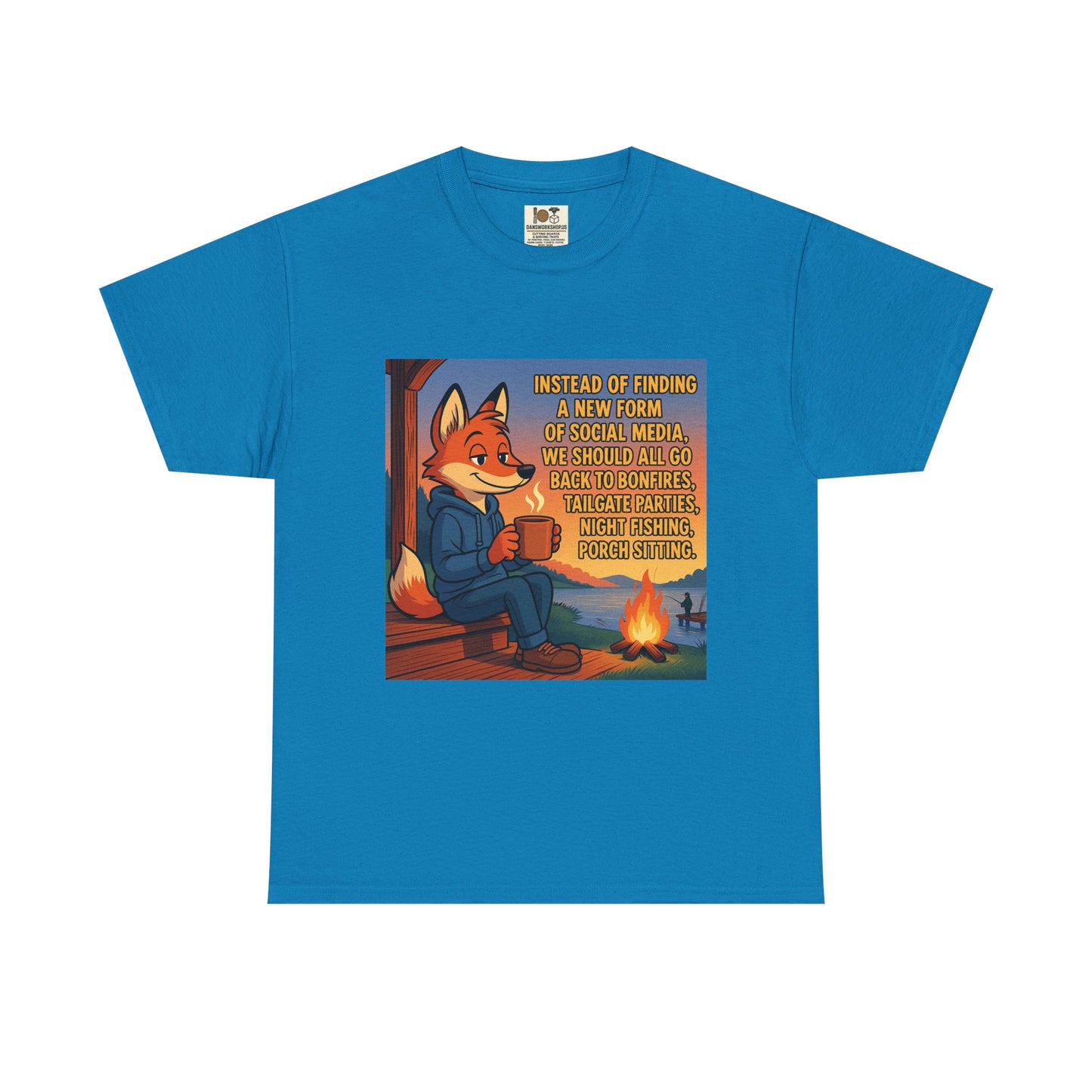 Cozy Campfire Fox Tee, Relaxing T-Shirt for Nature Lovers, Outdoor Adventure Shirt, Fox Lover Gift, Casual Cozy Wear