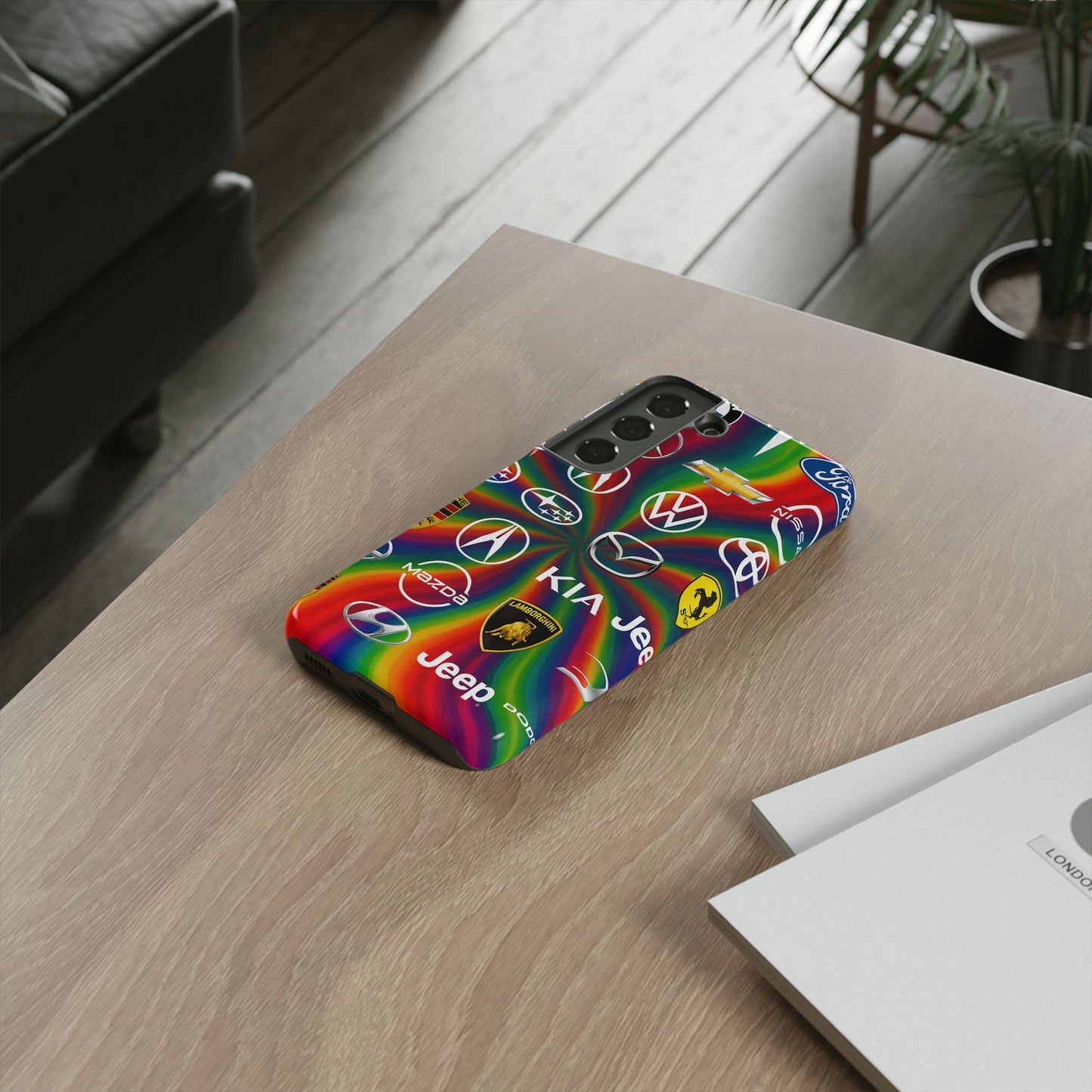 Colorful Car Logos Phone Case - Vibrant Tough Cases for Auto Enthusiasts, Unique Gift for Birthdays, Car Events, and Holidays