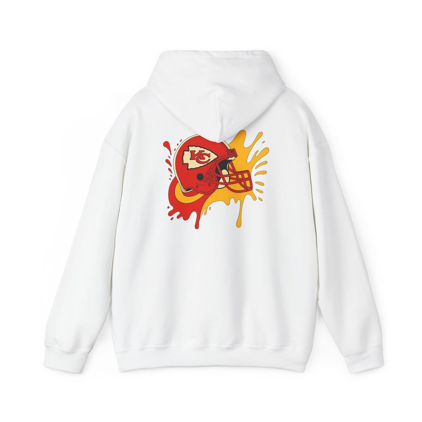Sporty Graffiti Hoodie for Chiefs Fans, Versatile Streetwear, Perfect Gift for Game Day, Fashionable Fall Layer, Unisex Heavy Blend