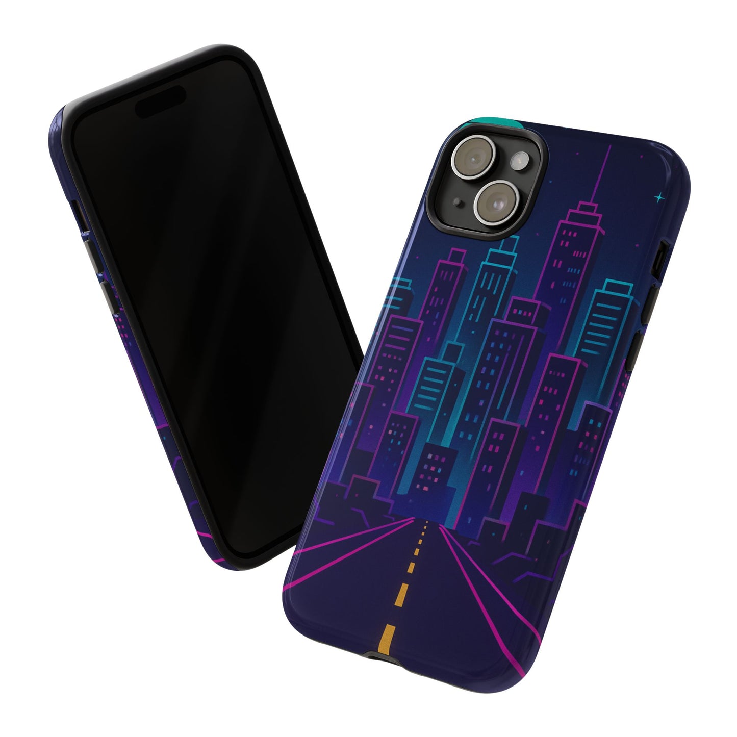 Cityscape Phone Case, Tough Cases, Urban Style, Nighttime Vibe, Phone Cover, Gift for City Lovers, Modern Design