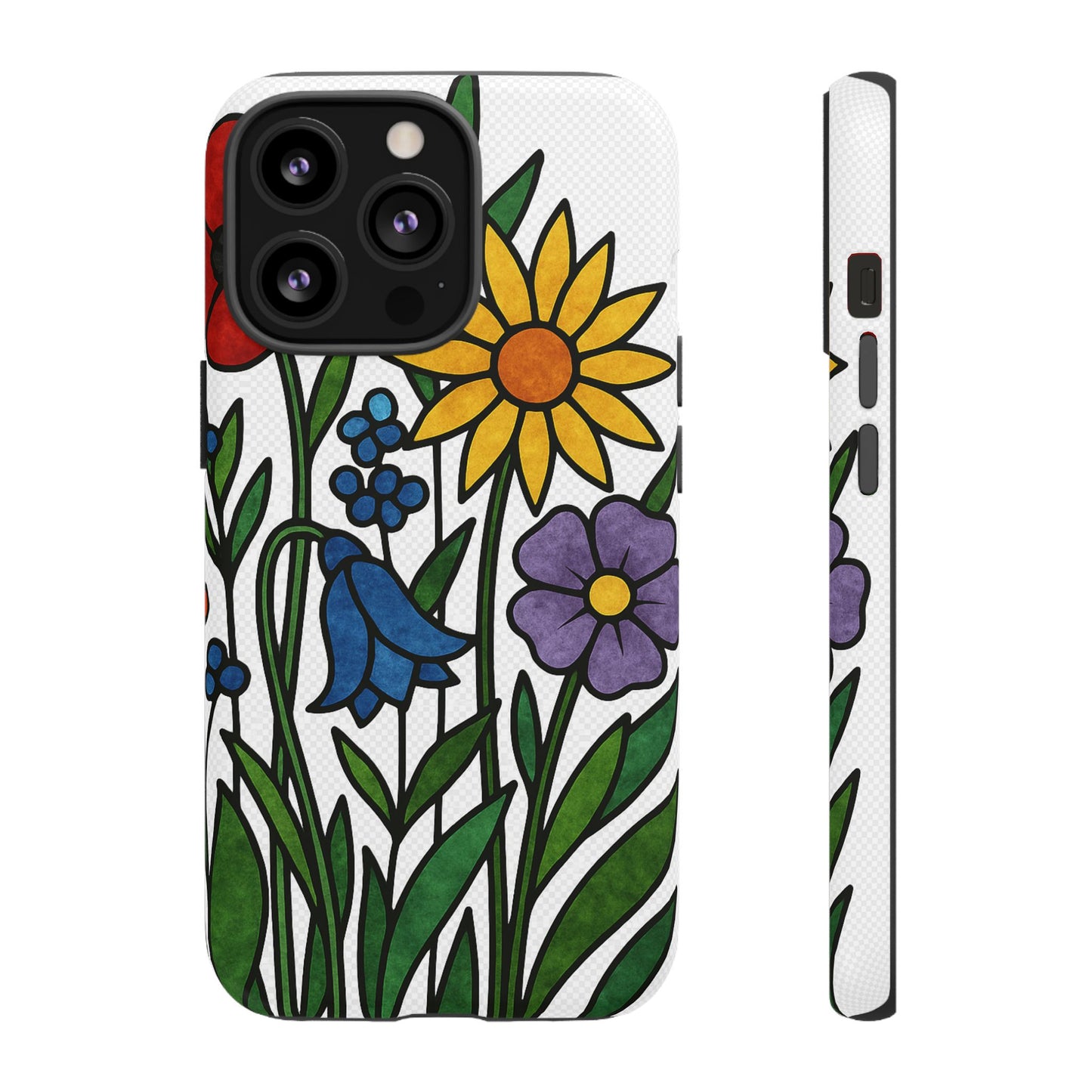 Floral Phone Case, Vibrant Flower Design, Tough Protection, Gift for Nature Lovers, Spring Decor