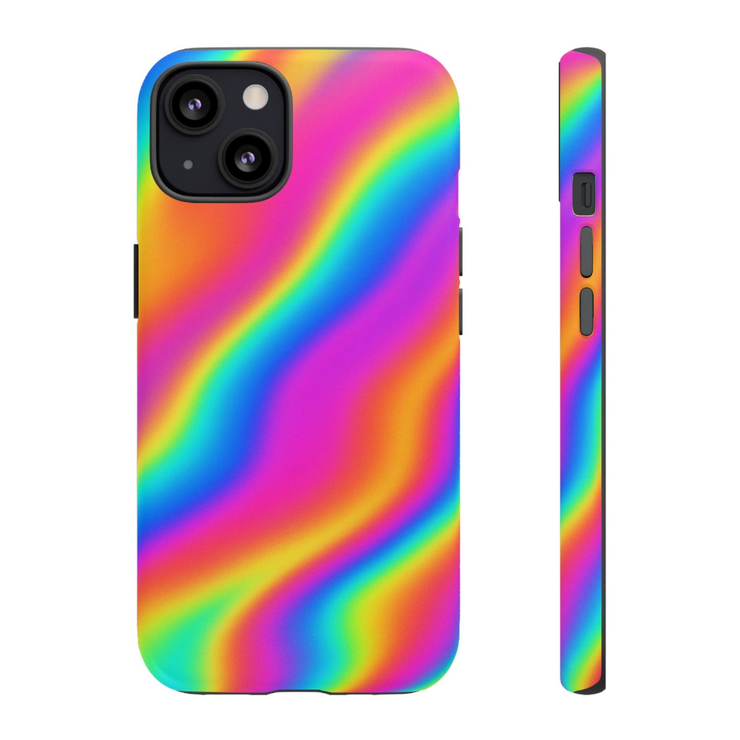 Rainbow Wavy Phone Case - Colorful Tough Cases for Stylish Protection, LGBTQ+ Pride Gift, Trendy Phone Accessory, Birthday, Holiday Present