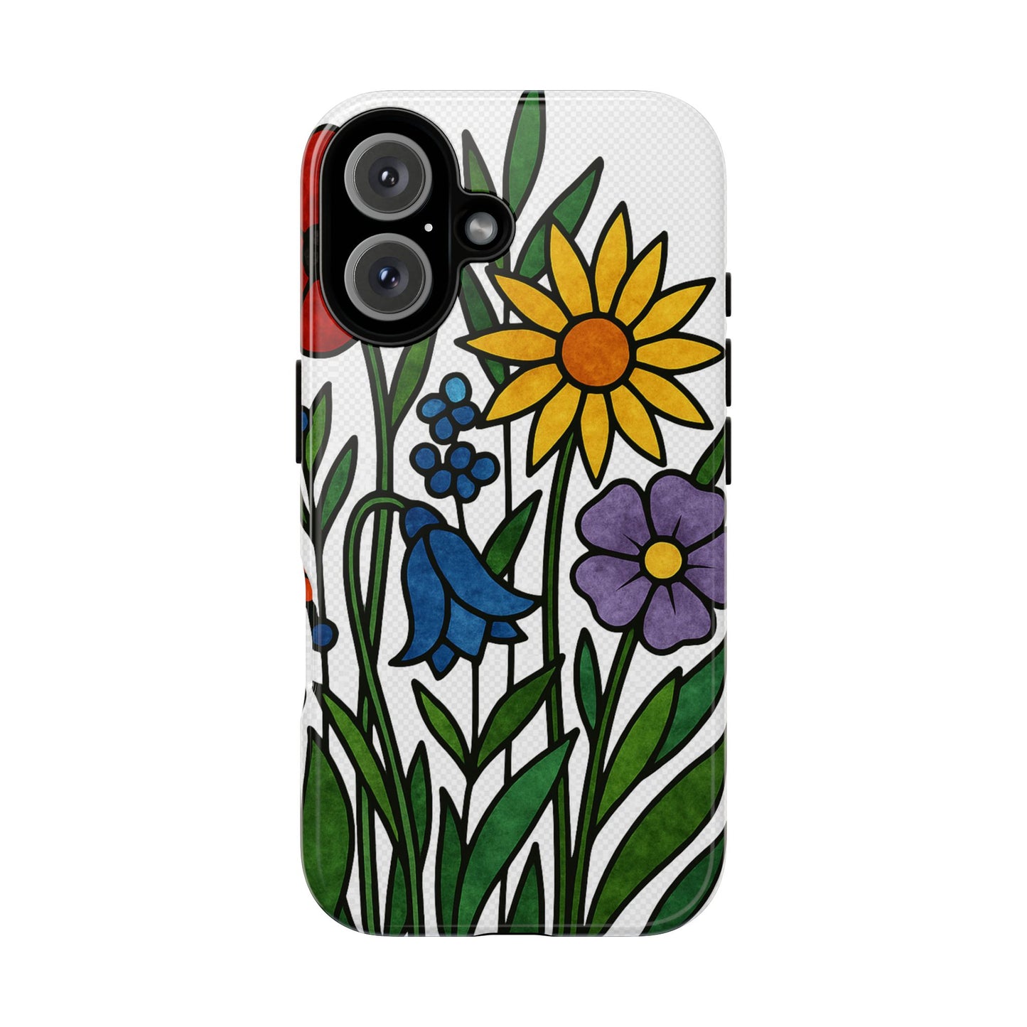 Floral Phone Case, Vibrant Flower Design, Tough Protection, Gift for Nature Lovers, Spring Decor