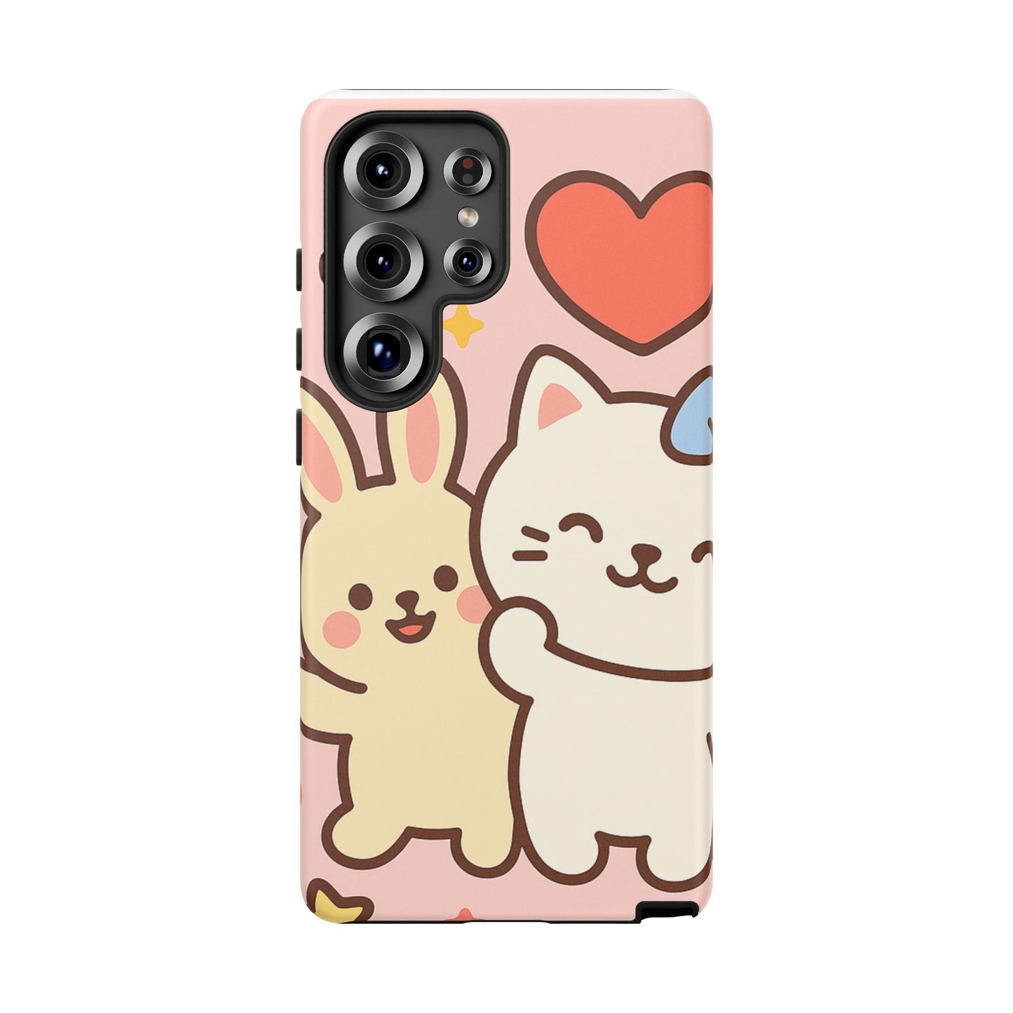 Cute Animal Phone Case -Tough Cases with Bunny and Cat Design, Kawaii Gift for Kids, Birthday, Everyday Use, Phone Accessories, teenage girl