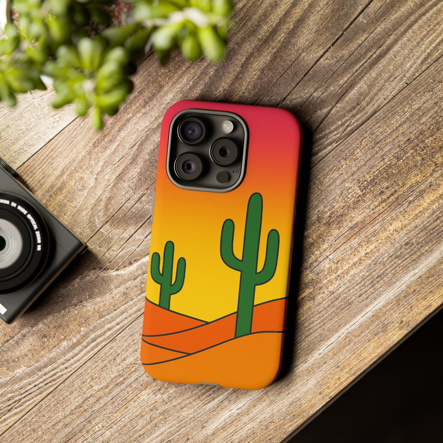 Desert Vibes Phone Case, Tough Cases, Cactus Design, Colorful Phone Cover, Summer Aesthetic, Unique Gift Idea