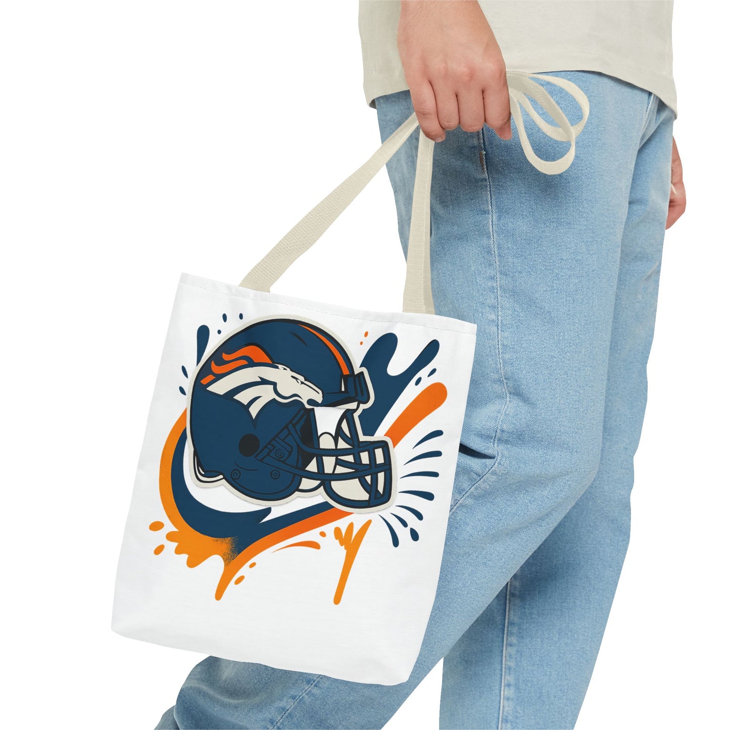 Denver Broncos Sports Tote Bag, Game Day Tote, Football Fan Gift, NFL Accessories, Team Spirit Bag, AOP Design