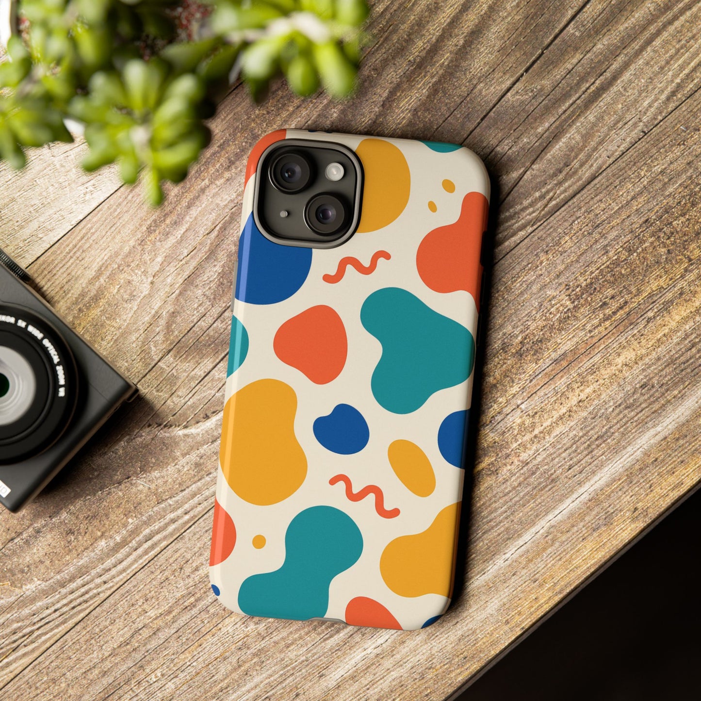 Colorful Phone Case with Abstract Design, Stylish Phone Cover, Trendy Tech Accessory for Her, Unique Gift Idea, Fun Patterned Case