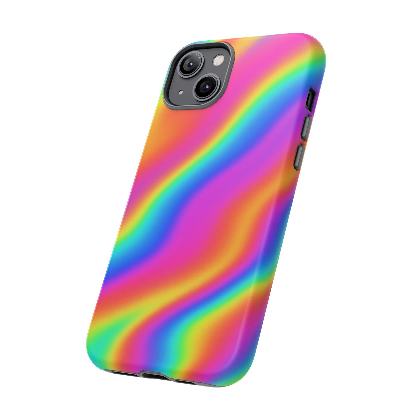 Rainbow Wavy Phone Case - Colorful Tough Cases for Stylish Protection, LGBTQ+ Pride Gift, Trendy Phone Accessory, Birthday, Holiday Present