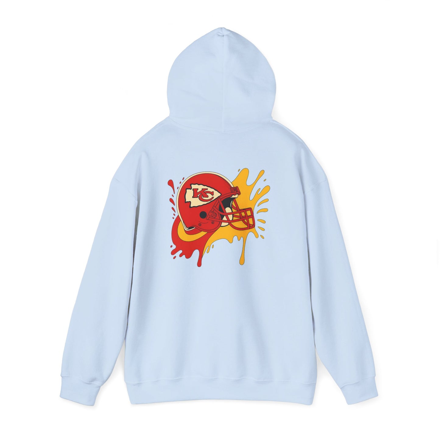 Sporty Graffiti Hoodie for Chiefs Fans, Versatile Streetwear, Perfect Gift for Game Day, Fashionable Fall Layer, Unisex Heavy Blend
