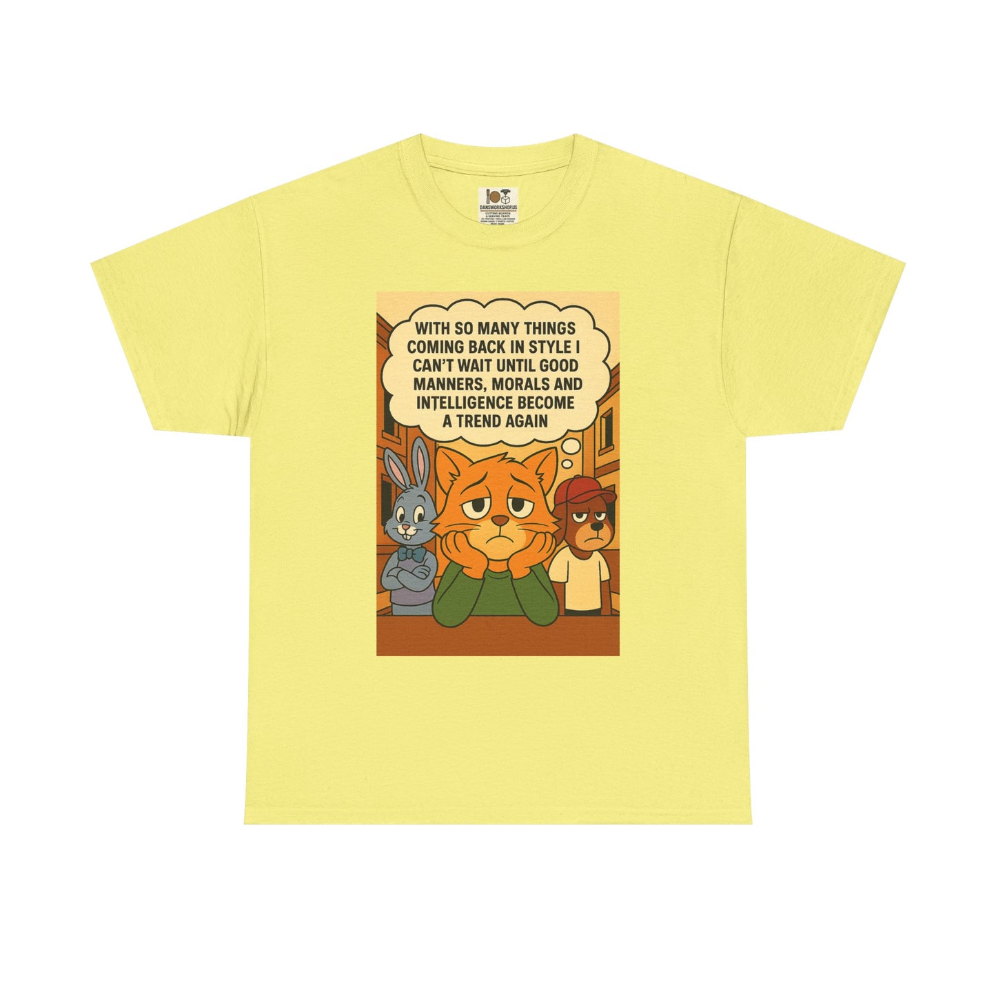 Funny Cat Tee, Unisex Heavy Cotton T-Shirt, Gift for Cat Lovers, Trendy Humor Shirt, Casual Everyday Wear, Unique Animal Design
