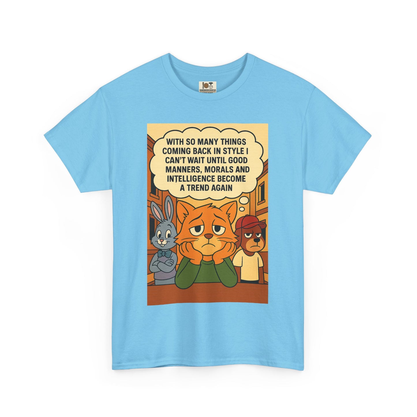 Funny Cat Tee, Unisex Heavy Cotton T-Shirt, Gift for Cat Lovers, Trendy Humor Shirt, Casual Everyday Wear, Unique Animal Design