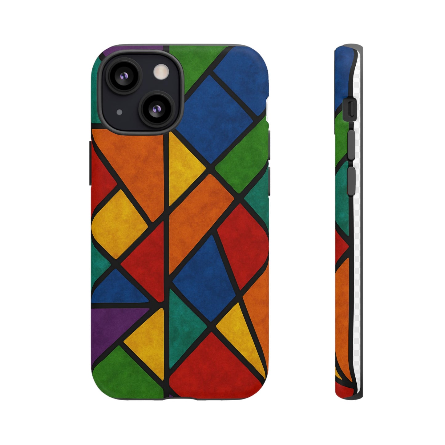 Colorful Phone Case, Stained Glass Pattern, Artistic Phone Cover, Unique Smartphone Protection, Vibrant Gift for All Occasions