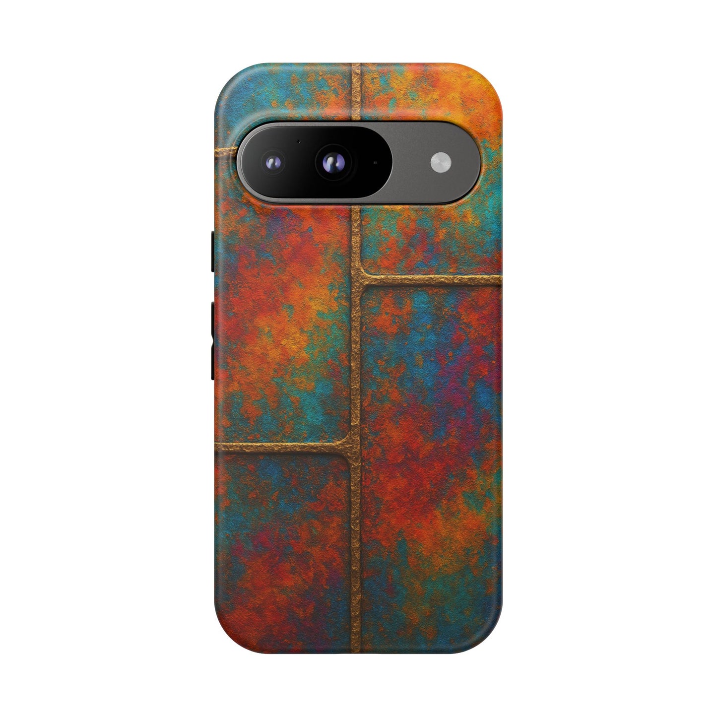 Colorful Textured Phone Case, Vibrant iPhone Cover, Tough Protective Shell, Unique Mobile Accessory, Artisan Phone Protection