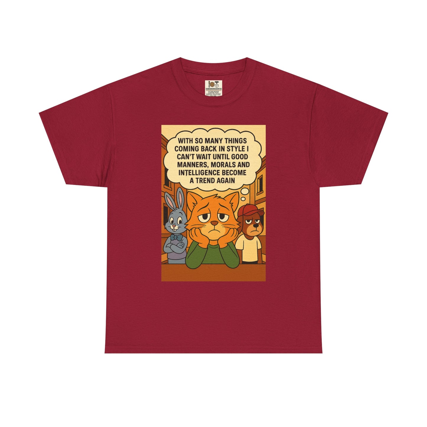 Funny Cat Tee, Unisex Heavy Cotton T-Shirt, Gift for Cat Lovers, Trendy Humor Shirt, Casual Everyday Wear, Unique Animal Design