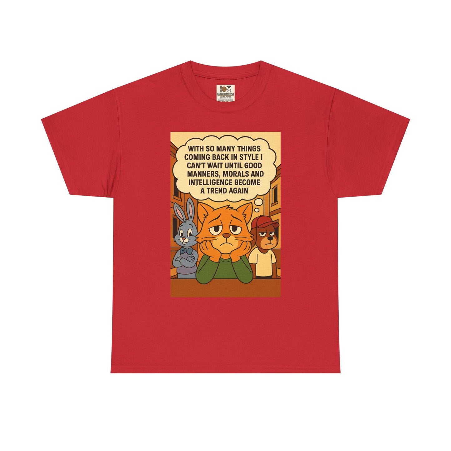 Funny Cat Tee, Unisex Heavy Cotton T-Shirt, Gift for Cat Lovers, Trendy Humor Shirt, Casual Everyday Wear, Unique Animal Design